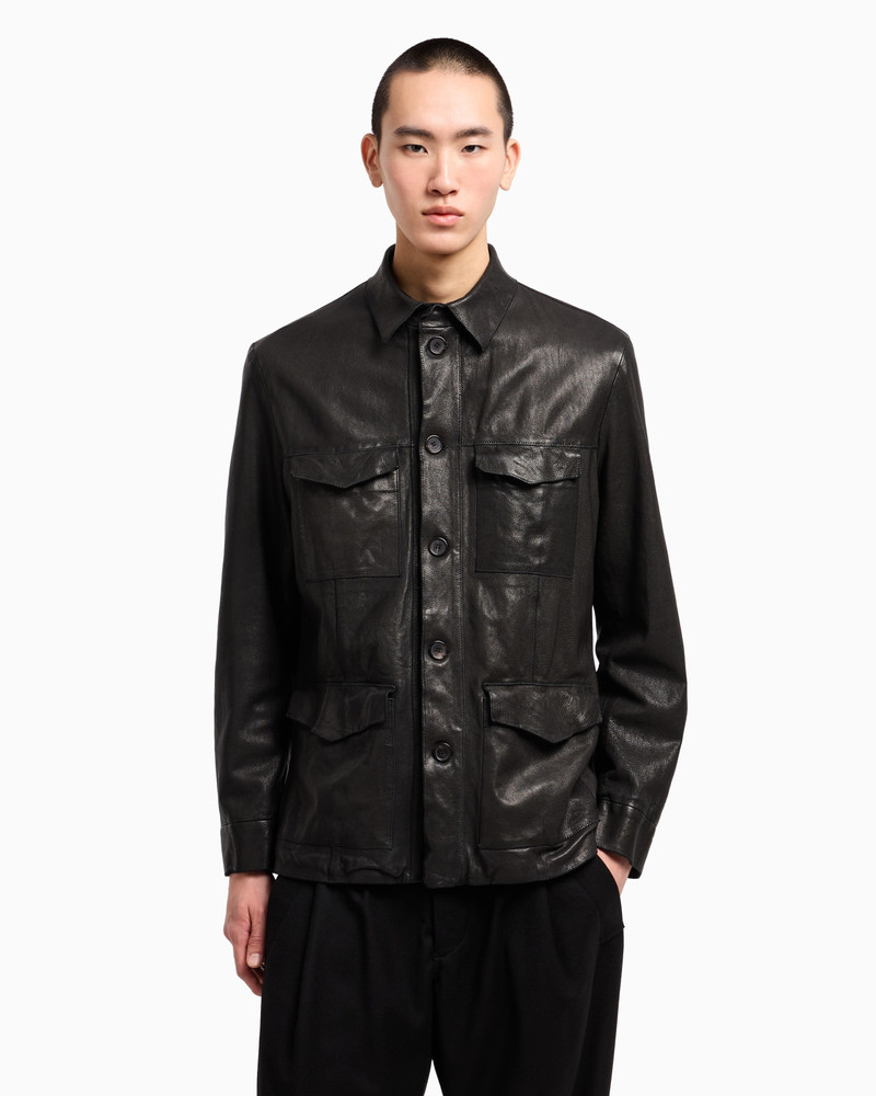 GIORGIO ARMANI LAMBSKIN NAPPA LEATHER SAFARI JACKET outlook