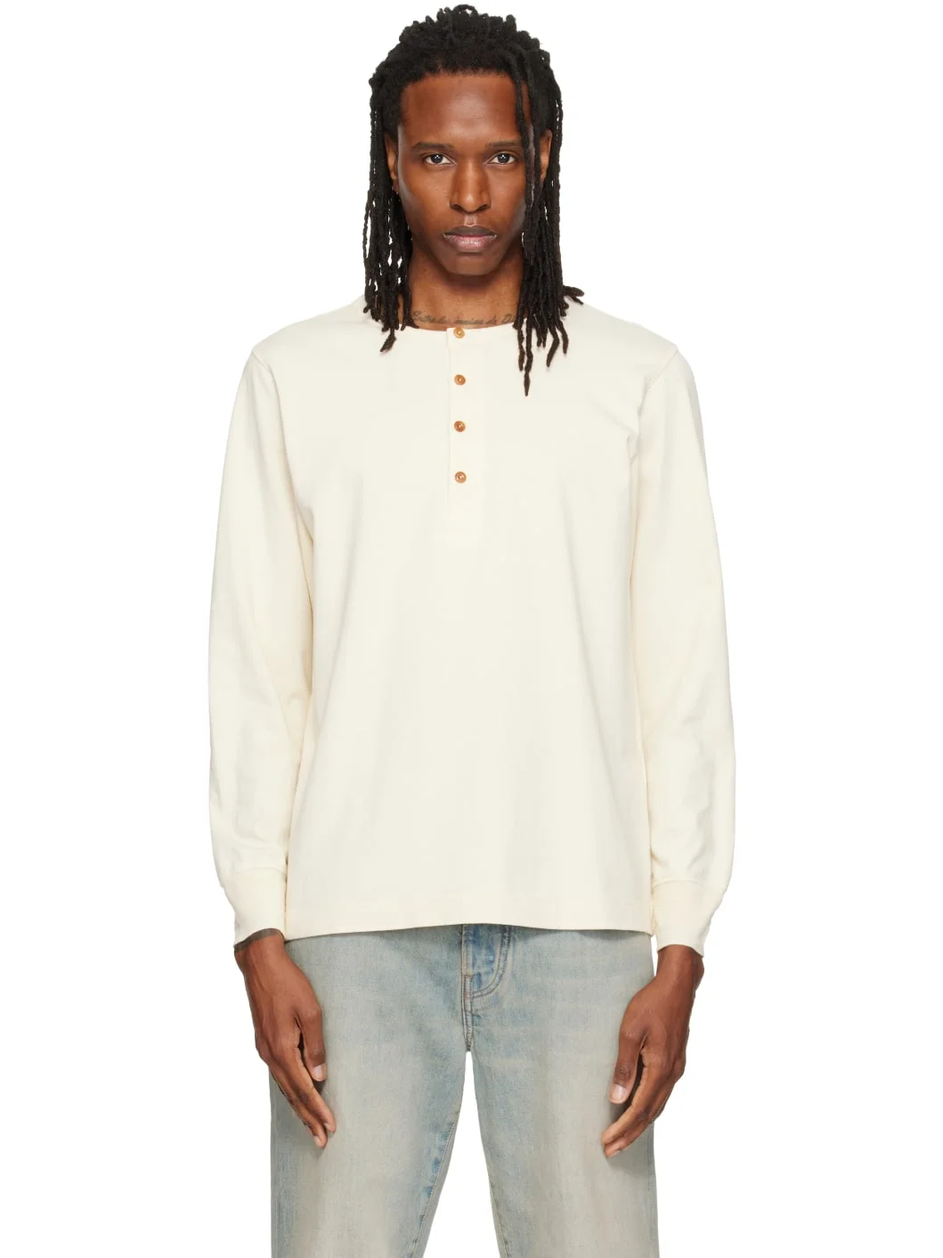 Off-White Long Sleeve Henley - 1