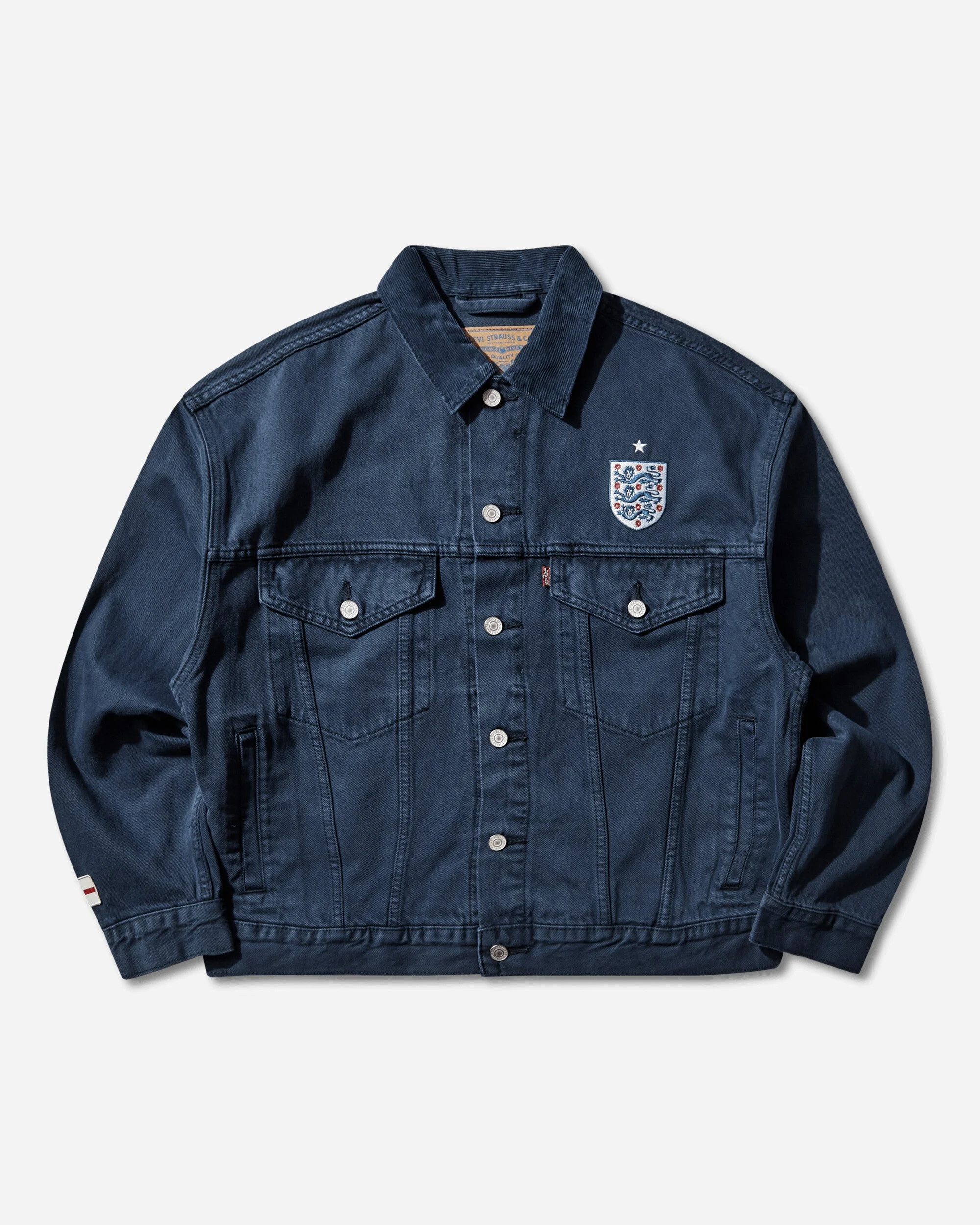 Men's England Football Type III Trucker Jacket Blue - 1