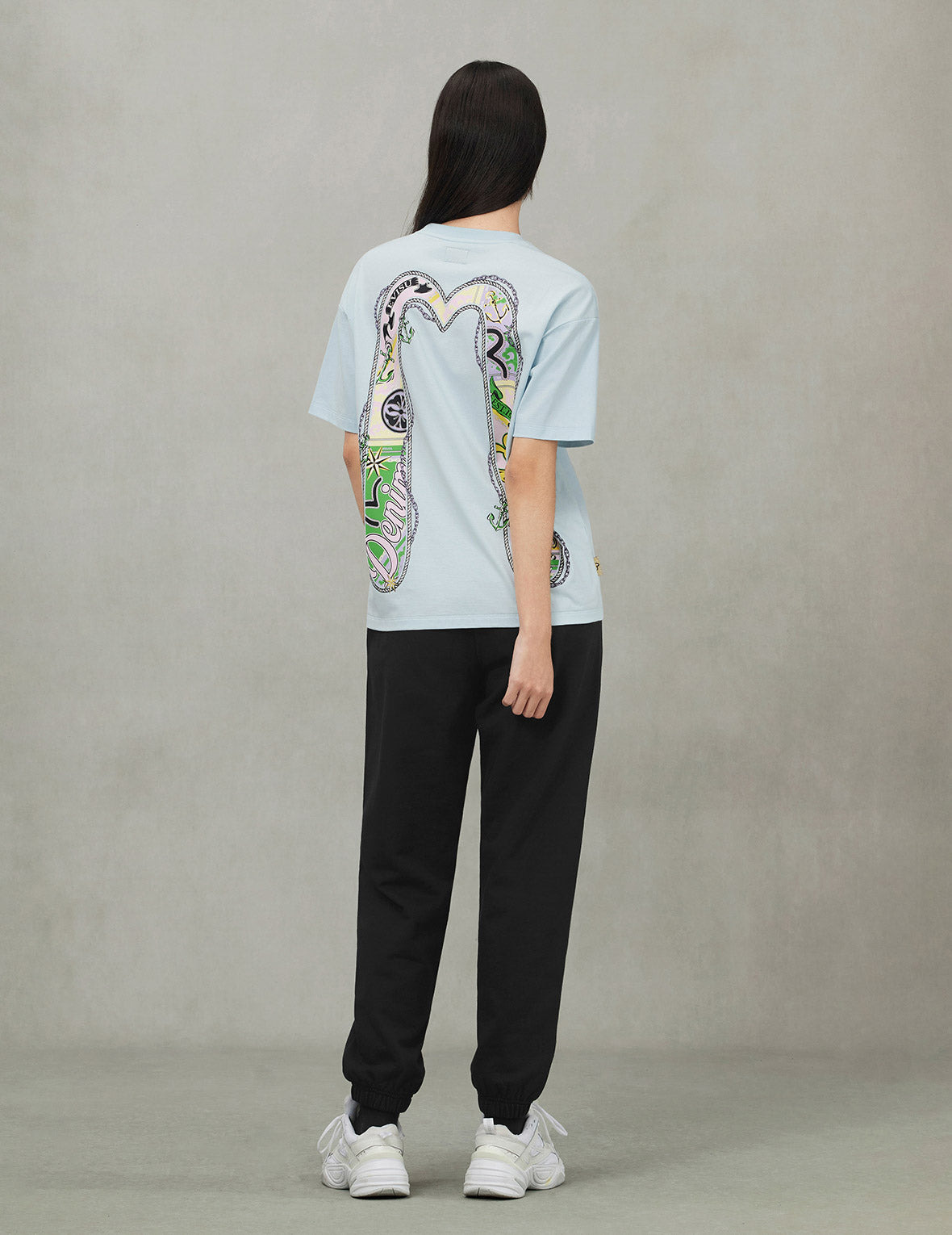 Twisted Rope and Daicock Anchor Print Oversized T-Shirt - 4