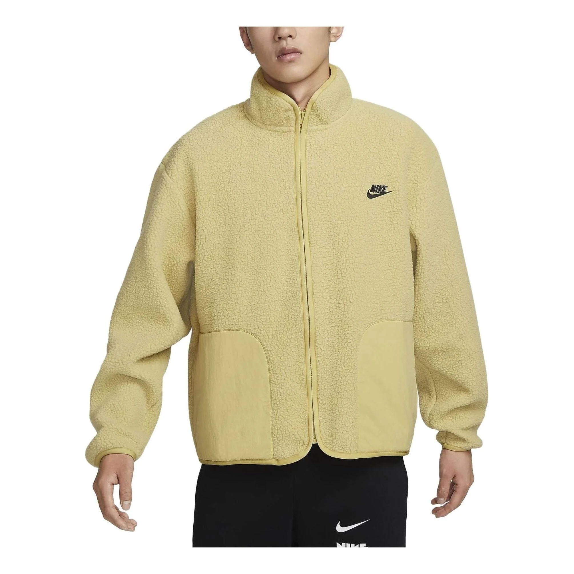 Nike Club Fleece+ Sherpa 겨울 재킷 '버프 골드 블랙' FB8387-720 - 1