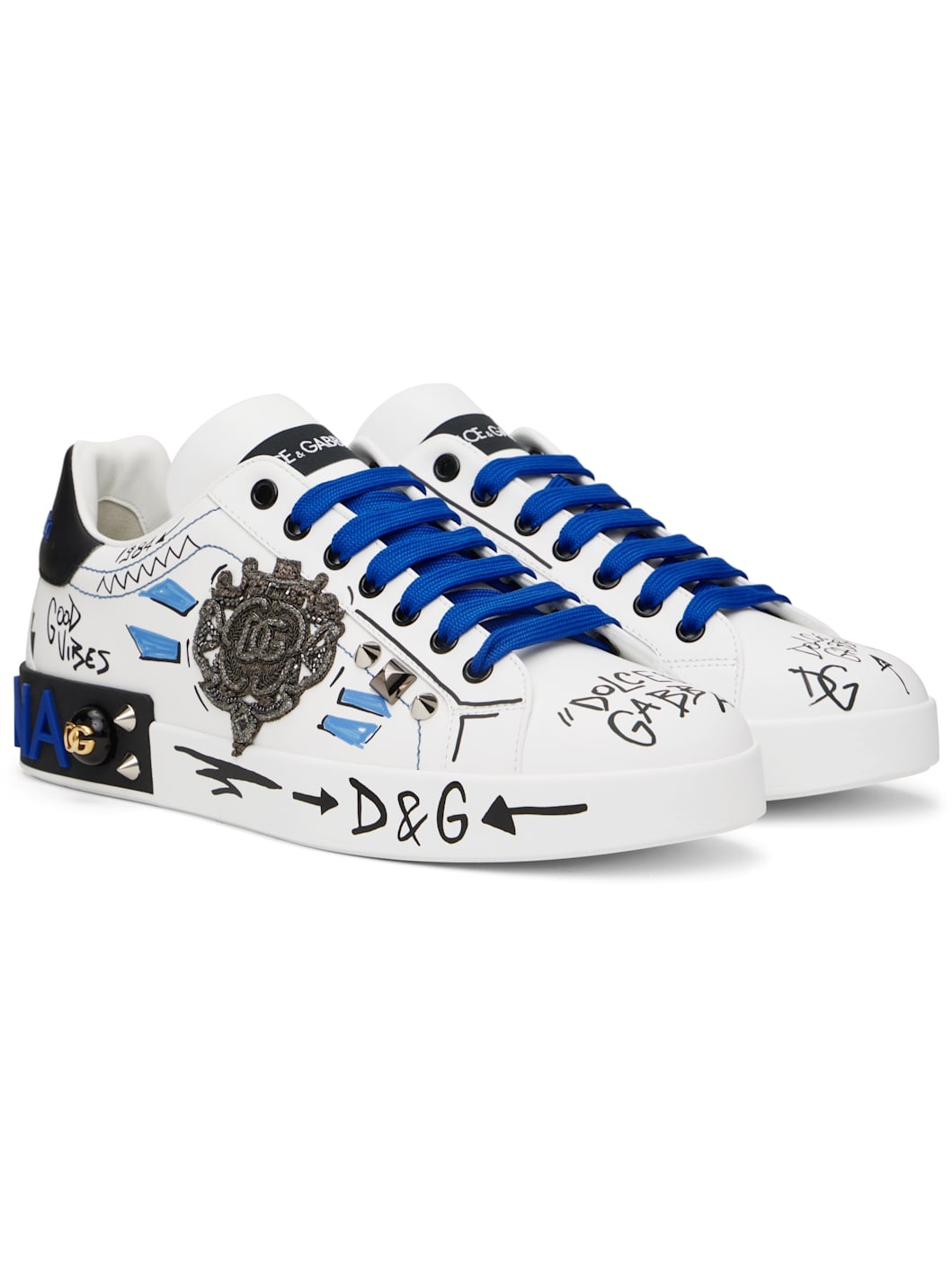 White Calfskin Portofino Sneakers - 4