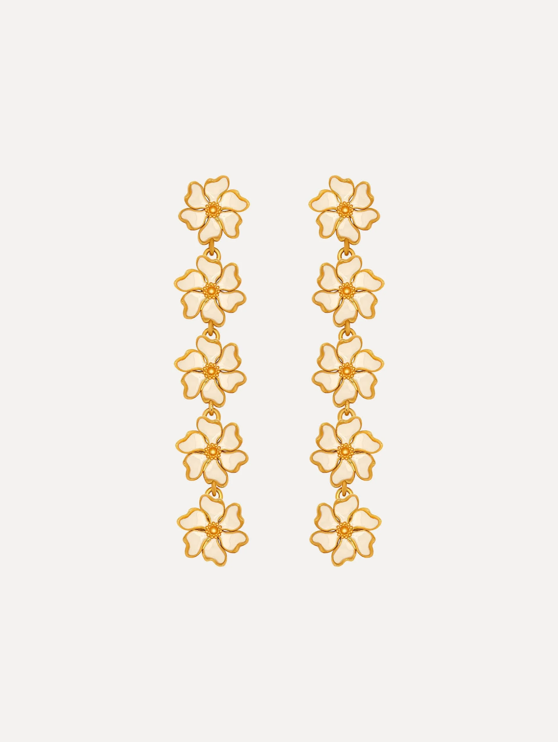 ENAMEL CHERRY BLOSSOM DROP EARRINGS - 1