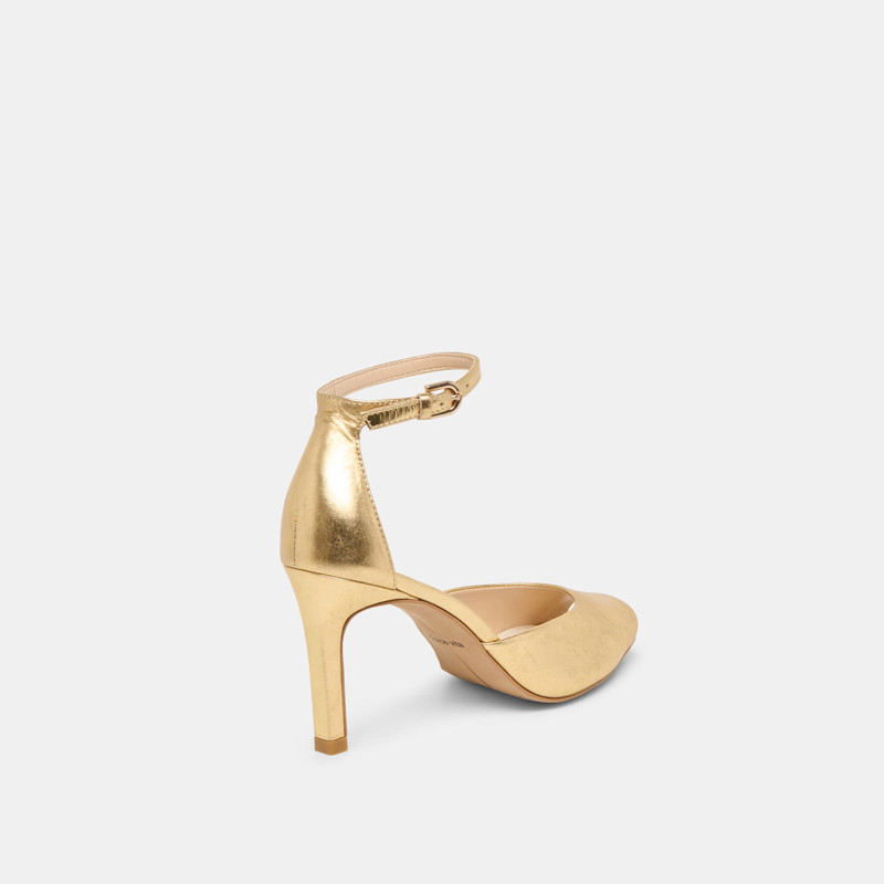 SERLO HEELS GOLD CRINKLE PATENT 4