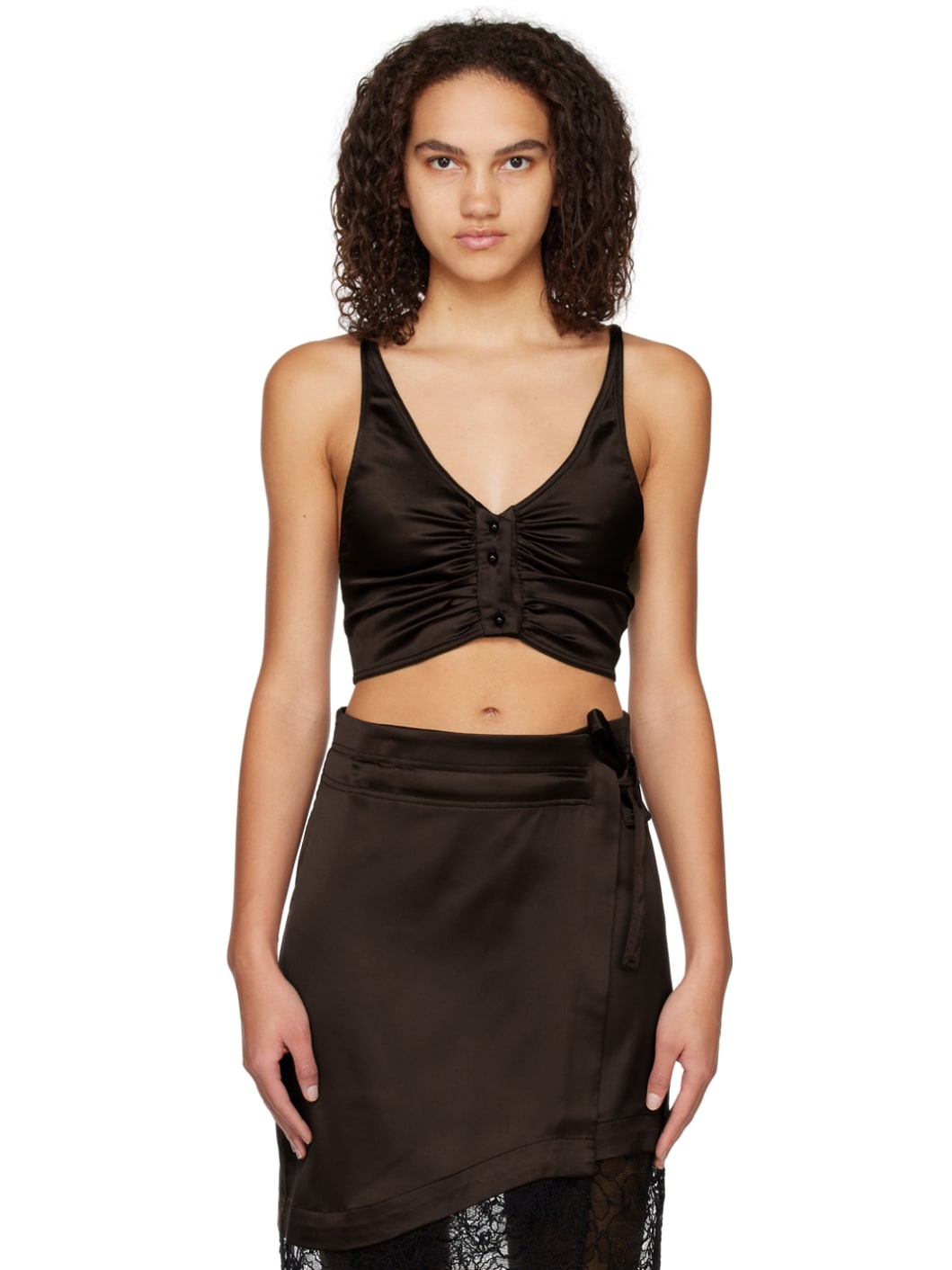 Brown Criss-Cross Camisole - 1