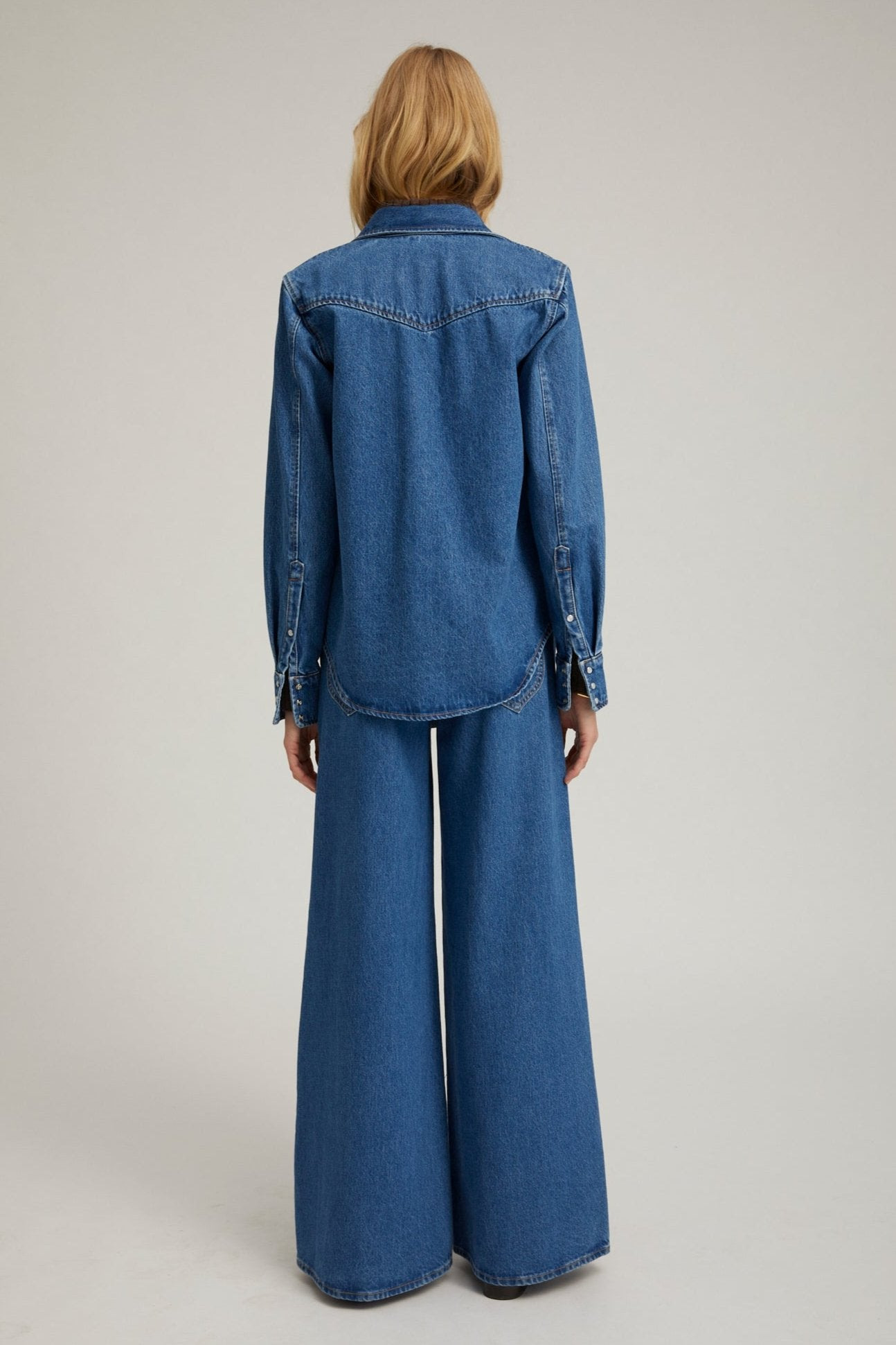 COCO DENIM WESTERN BUTTON DOWN - 4