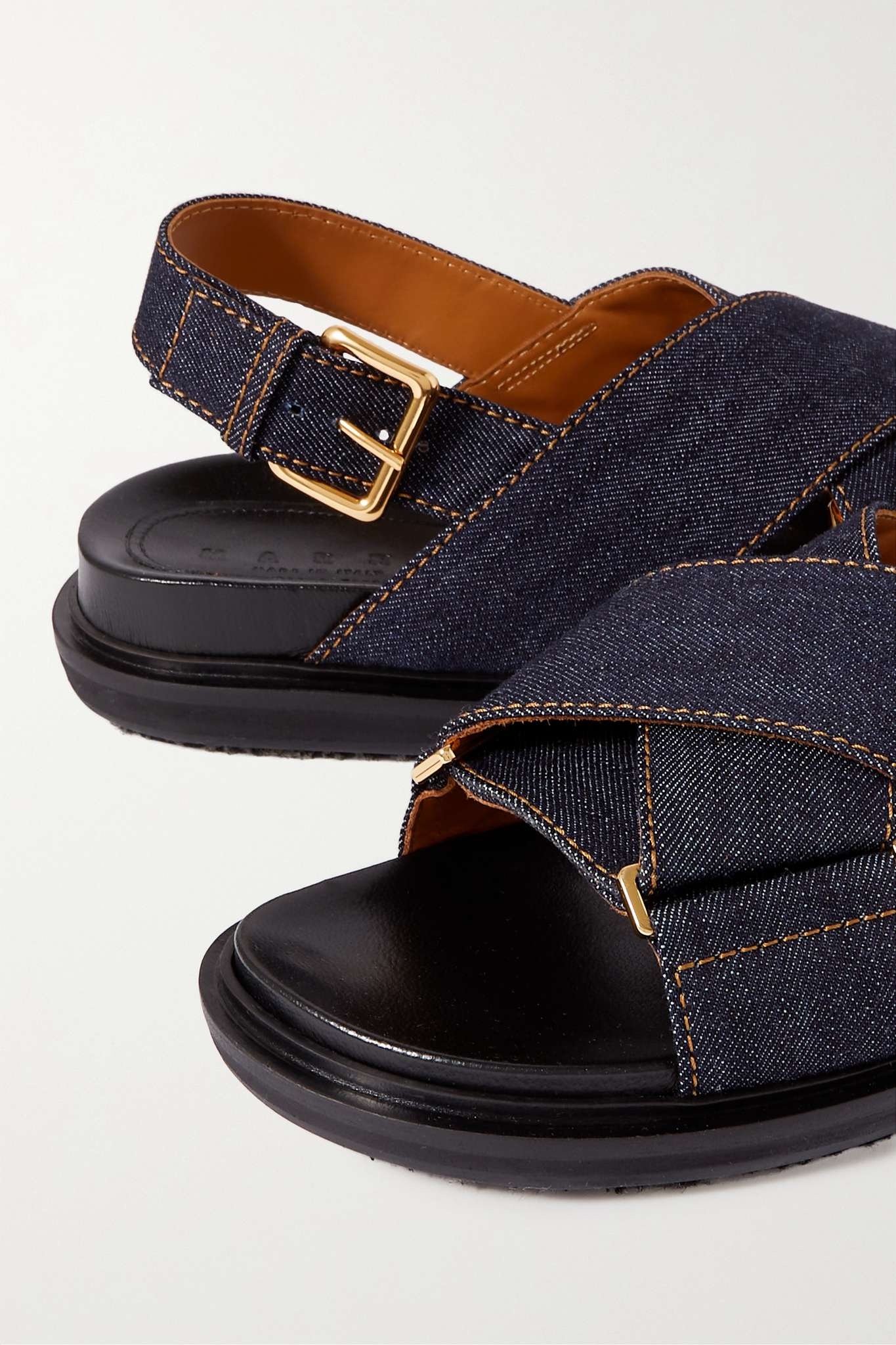 MARNI(マルニ)☆レディース FUSSBETT SANDALS_DENIM Blue Fussbett Criss-Cross Sandals by Marni on Sale