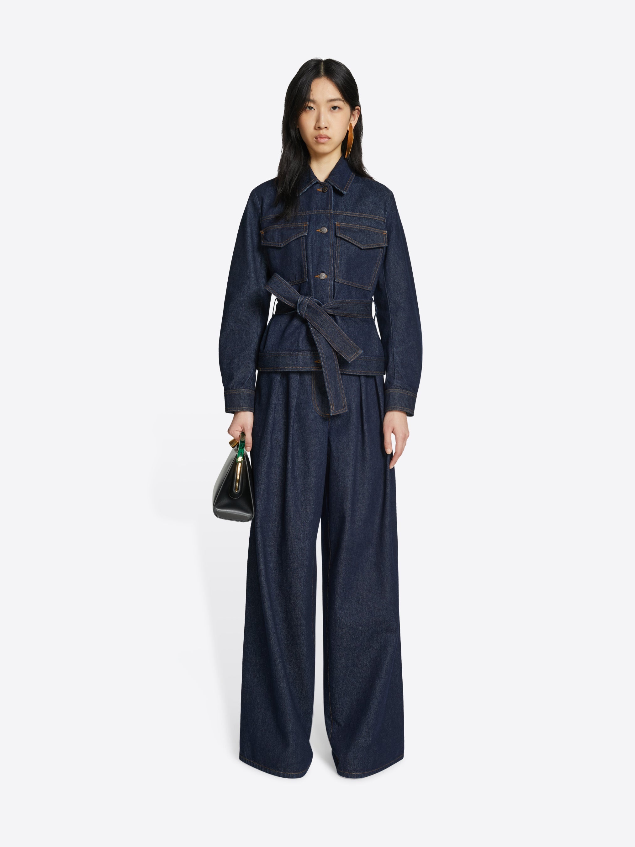 BELTED DENIM JACKET - 2