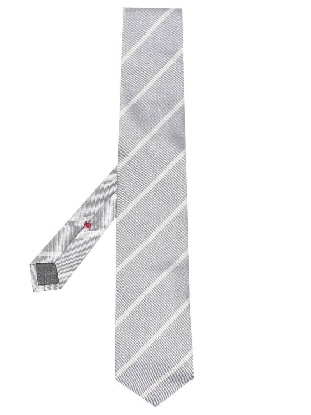 stripe-print silk tie - 1
