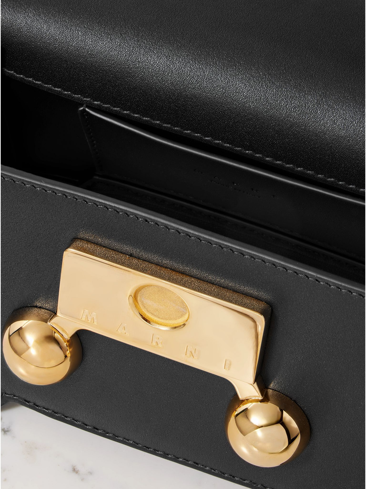 Trunkaroo mini leather shoulder bag Black - 5