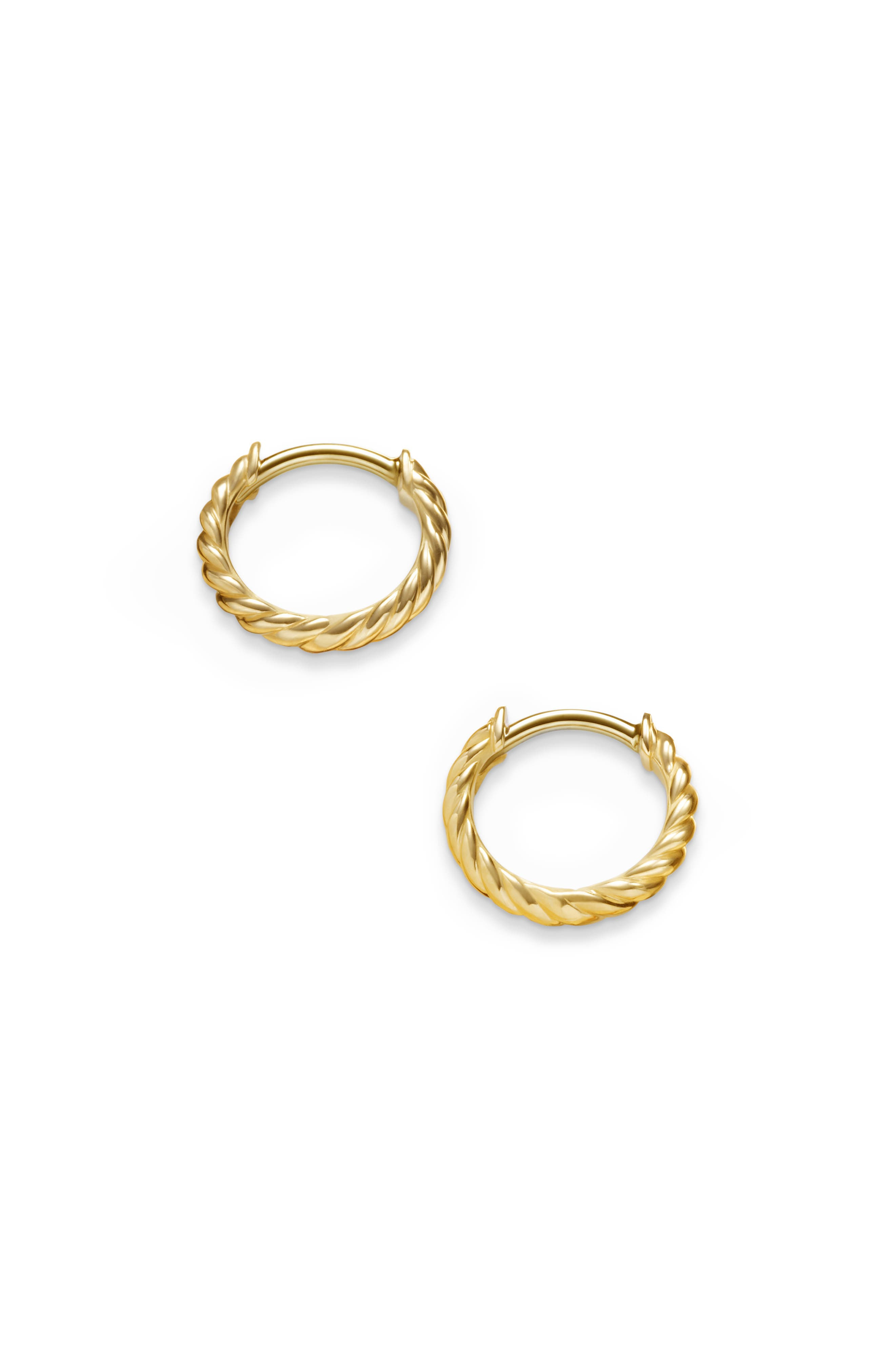 David Yurman Sculpted Cable Huggie Hoop Earrings in 18K Yellow Gold at Nordstrom - 4