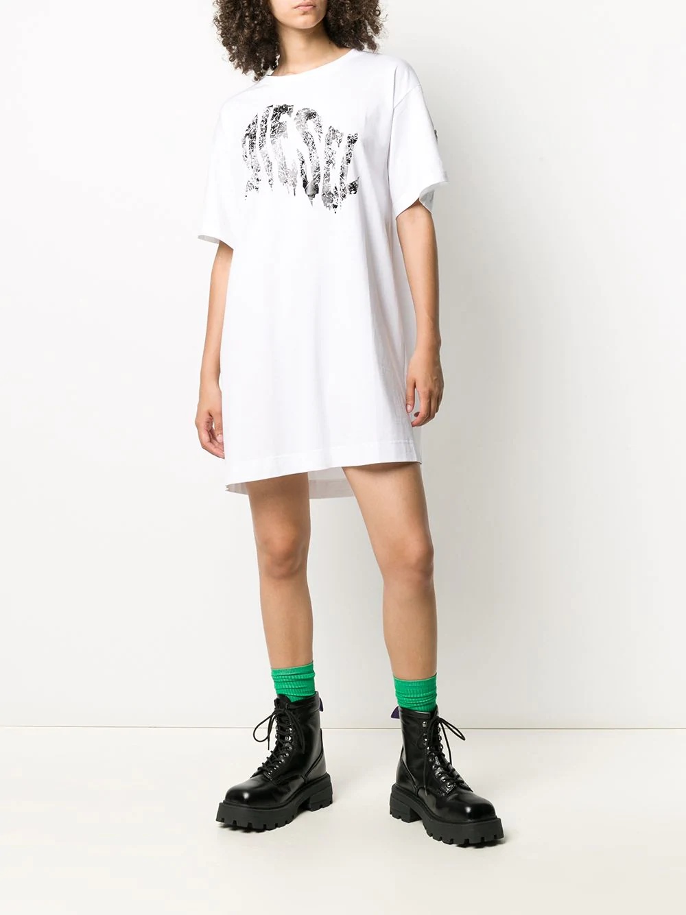 logo print T-shirt dress - 3