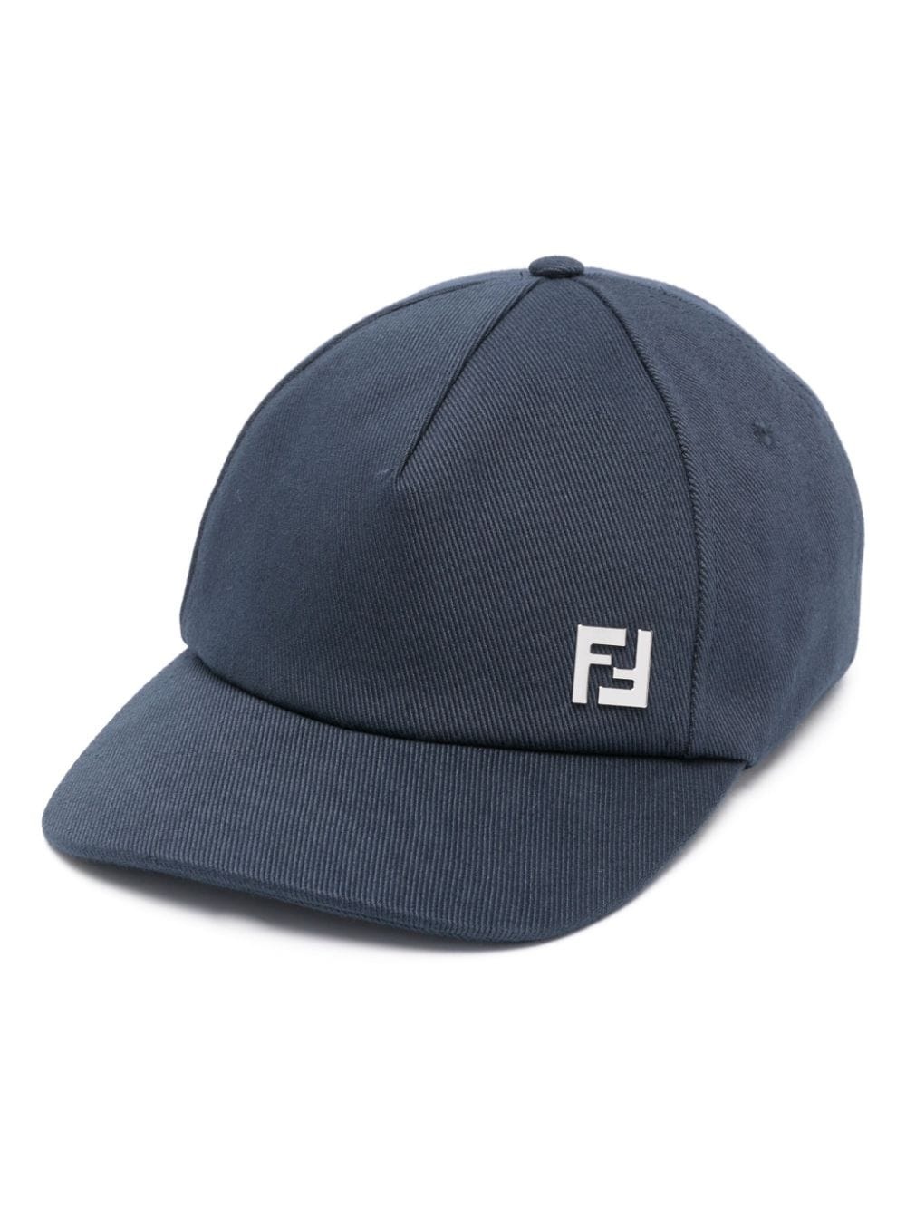 logo-plaque cotton baseball cap - 1