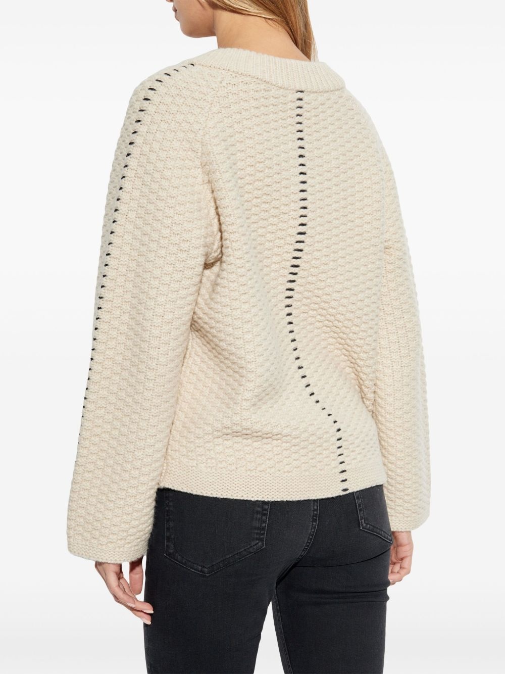 waffle-knit sweater - 4