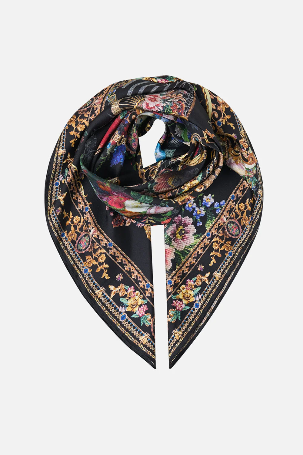 PRINTED SILK TWILL SQUARE SCARF NIGHT GARDEN - 1