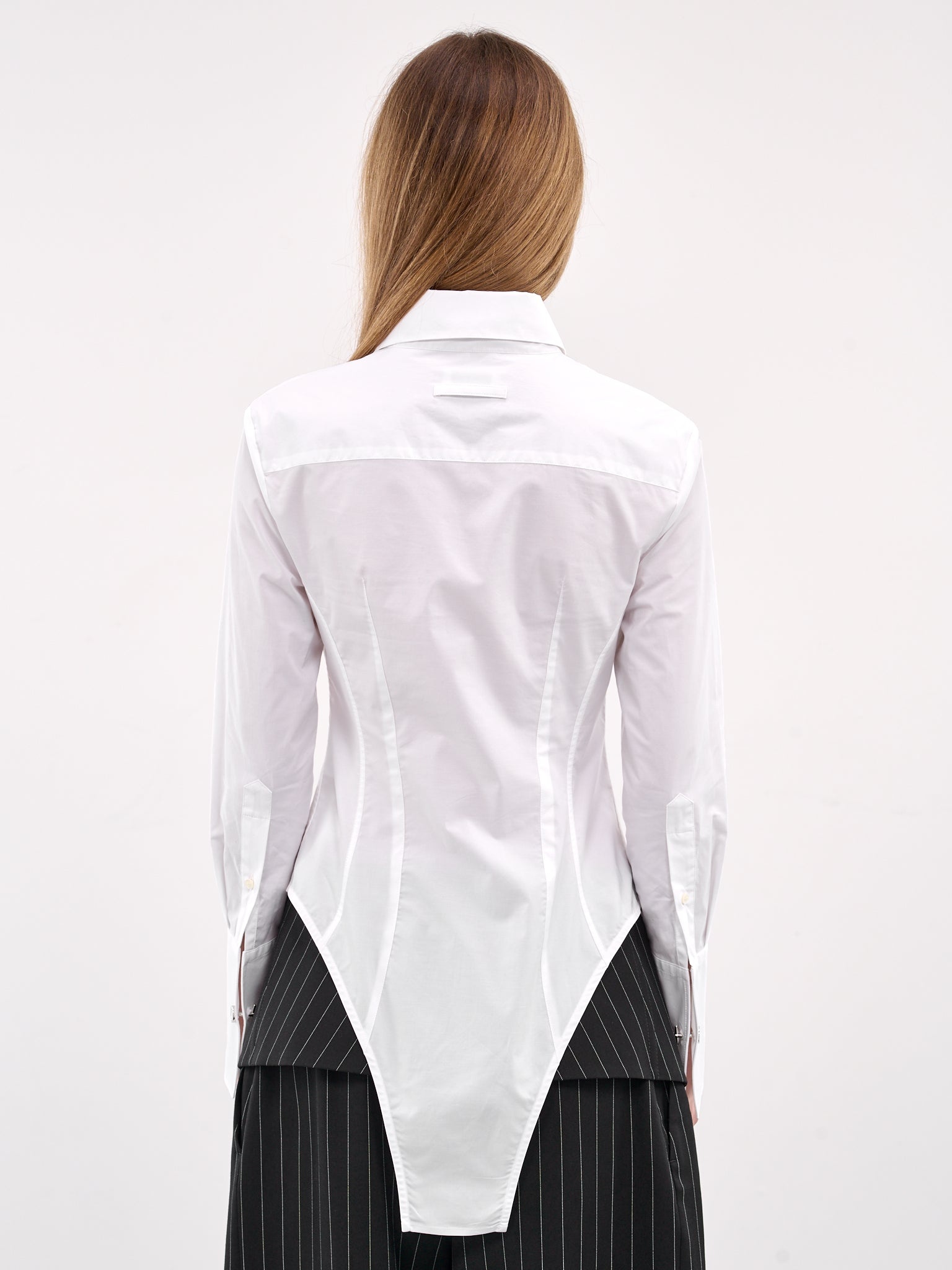 The White Cotton Bodysuit Shirt - 3