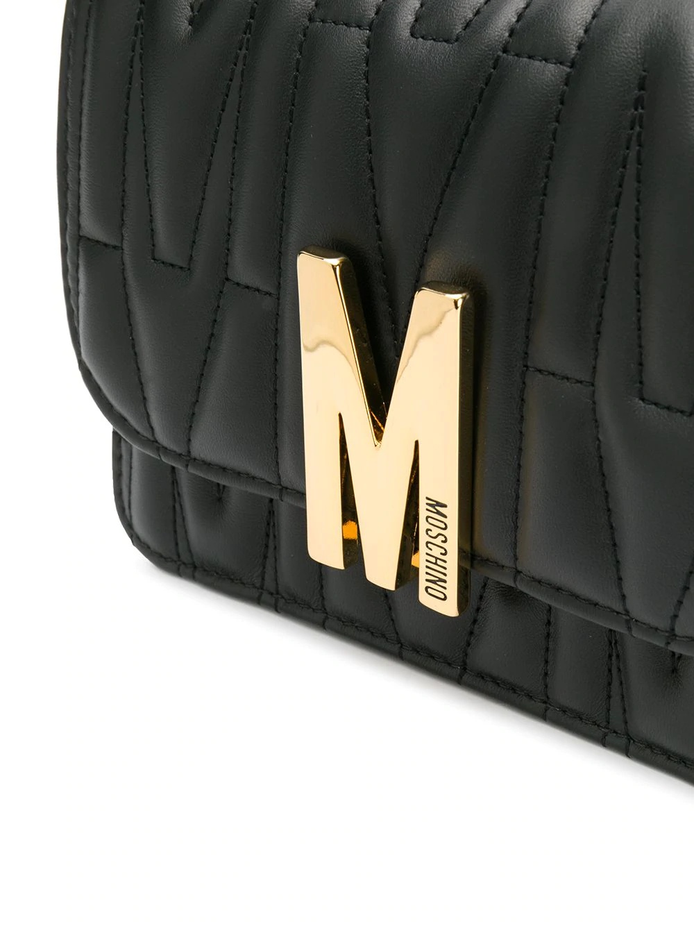 M-plaque quilted crossbody bag - 4