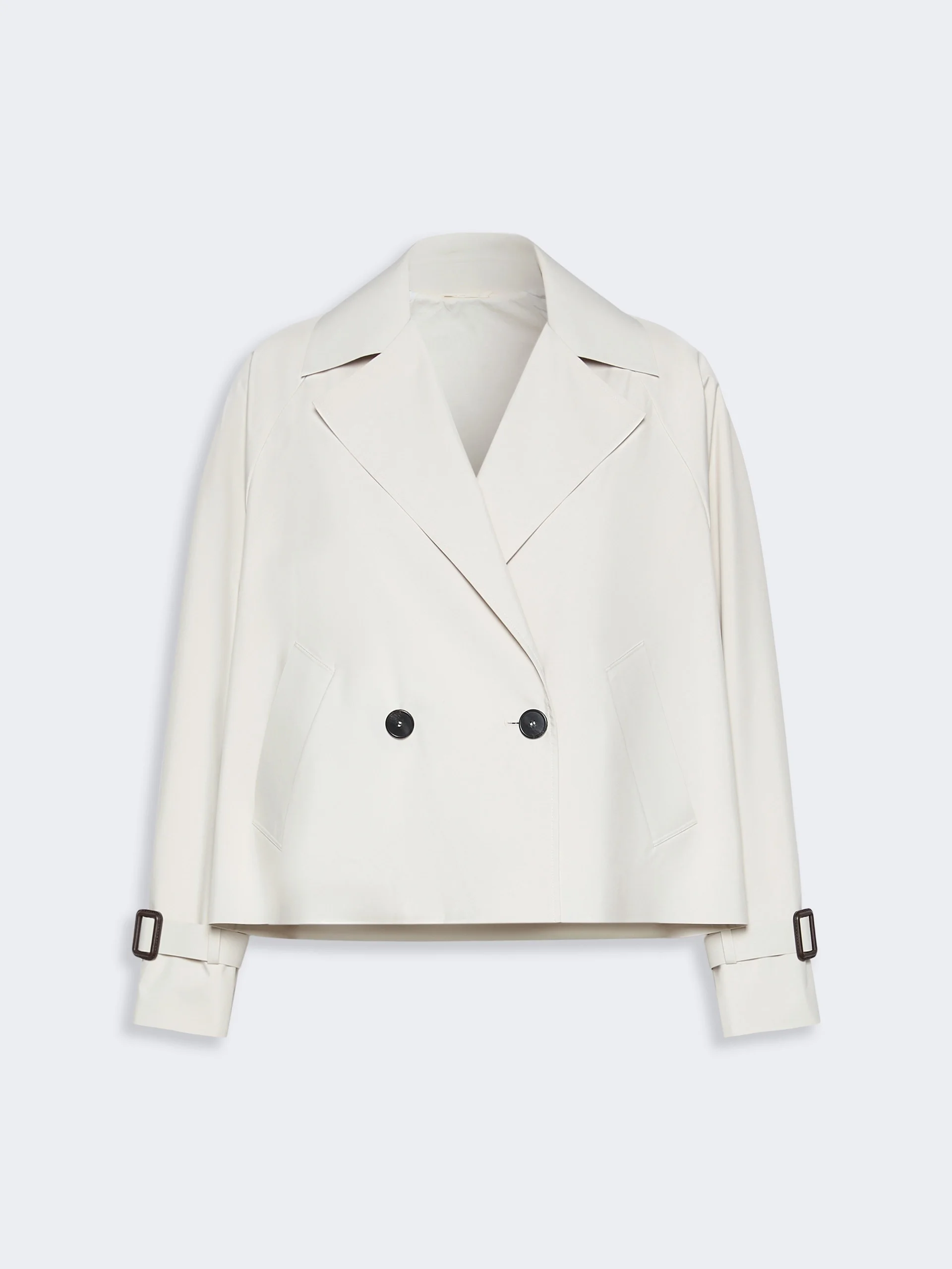 BOERO Short water-repellent canvas trench coat - IVORY - 1