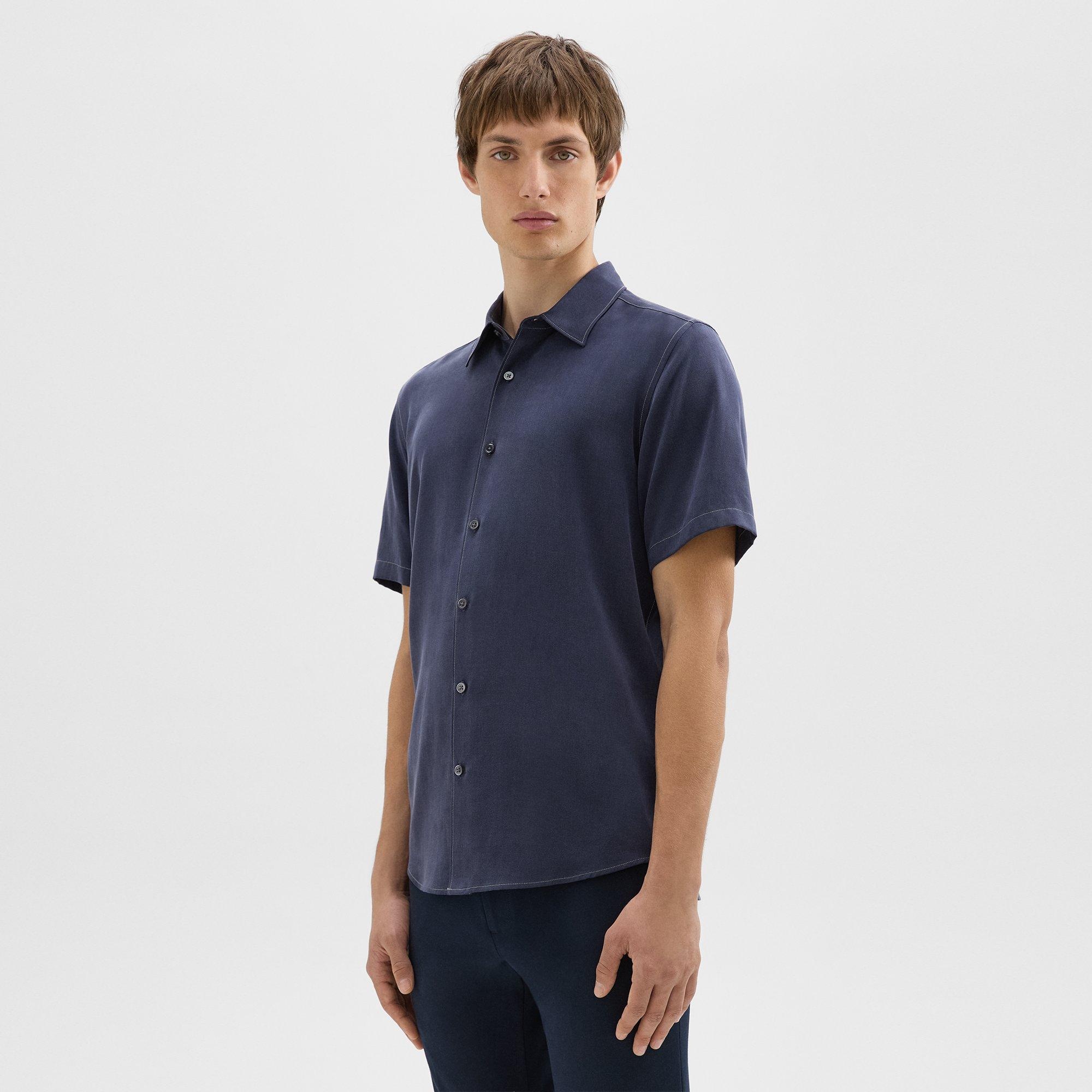 Irving Short-Sleeve Shirt in Fluid Twill - 3