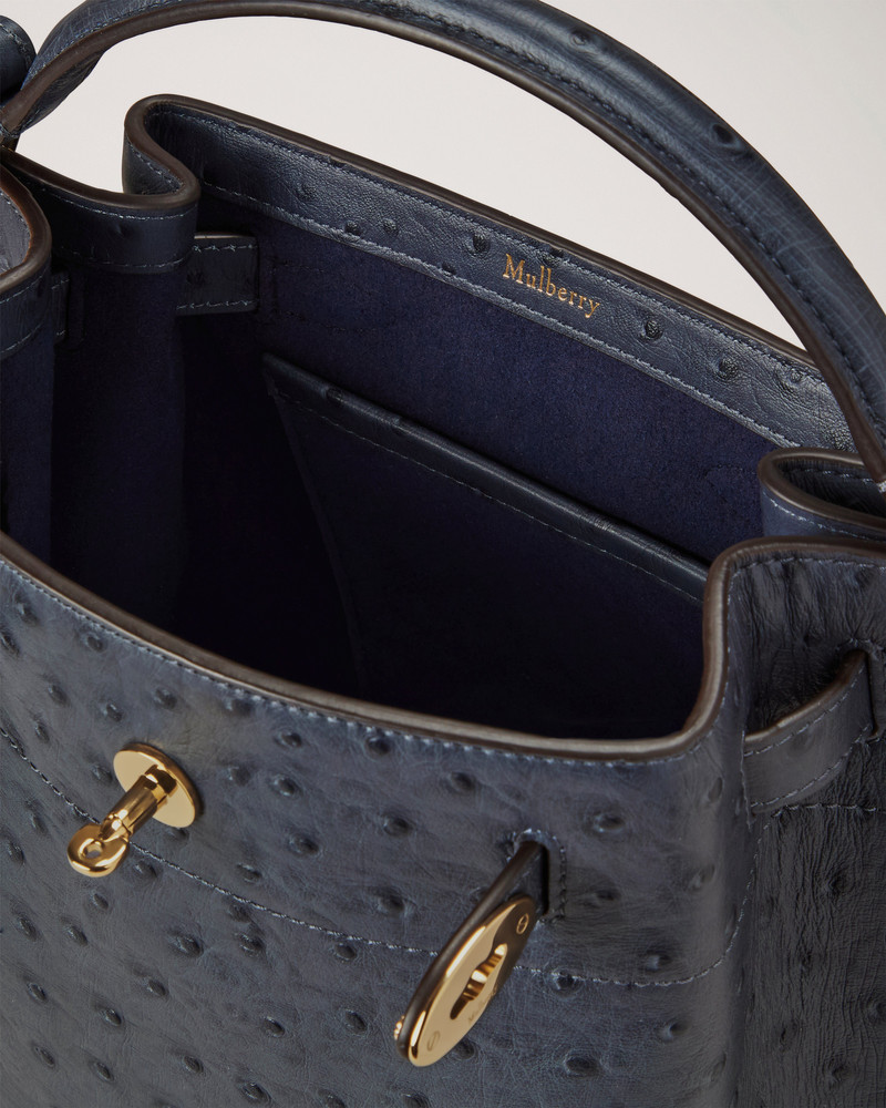 Islington Bucket Stormy Blue Ostrich 6