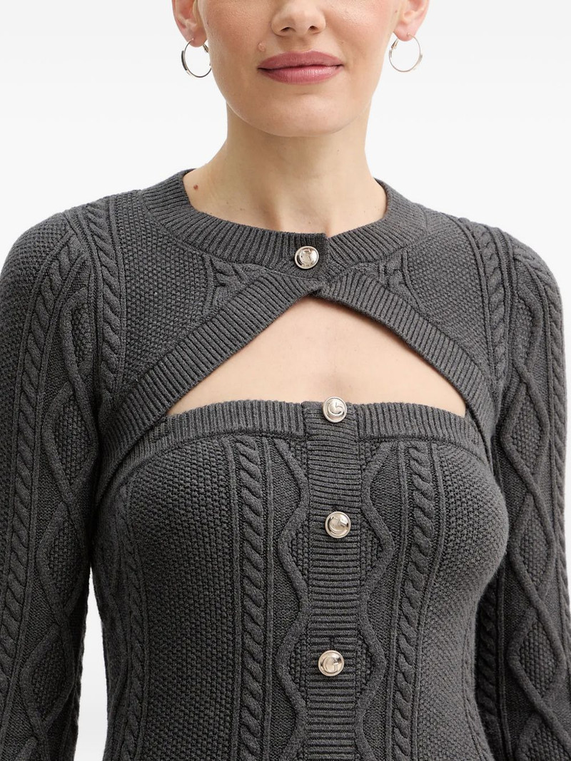 cable knit button mini dress 4