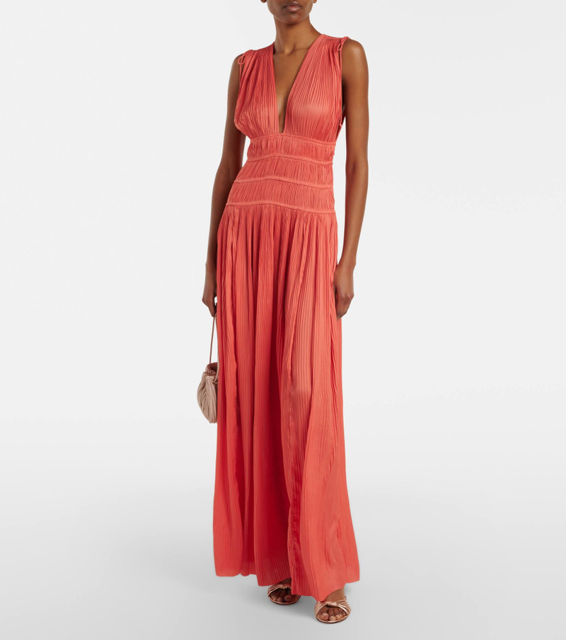 ULLA JOHNSON Tasneem plissé satin gown outlook