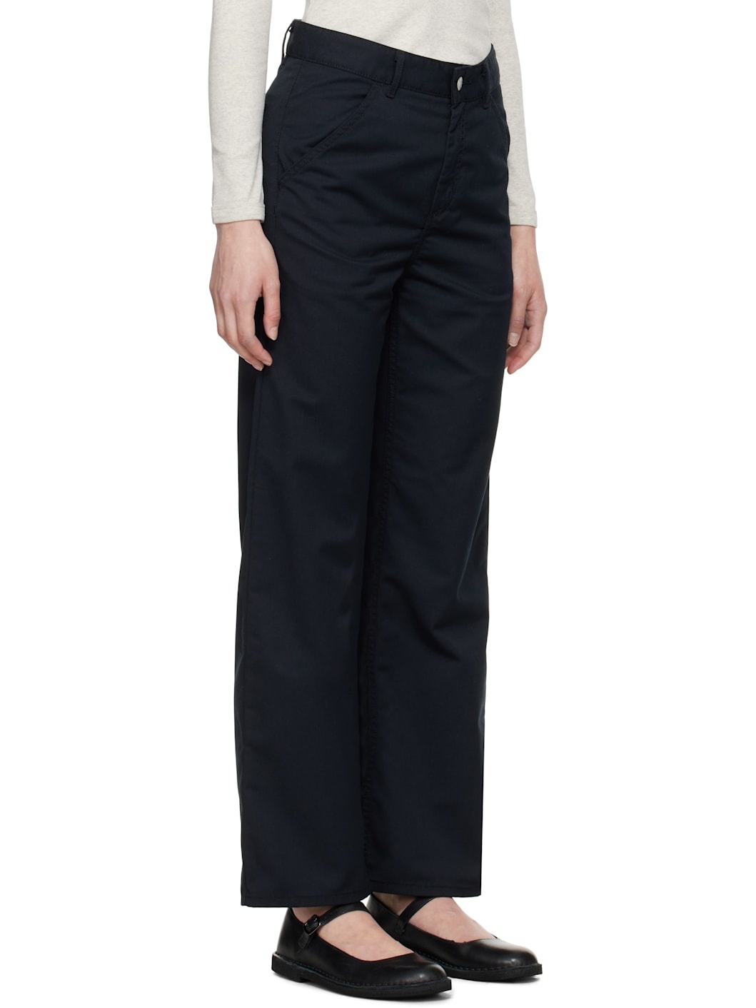 Black Simple Trousers - 2