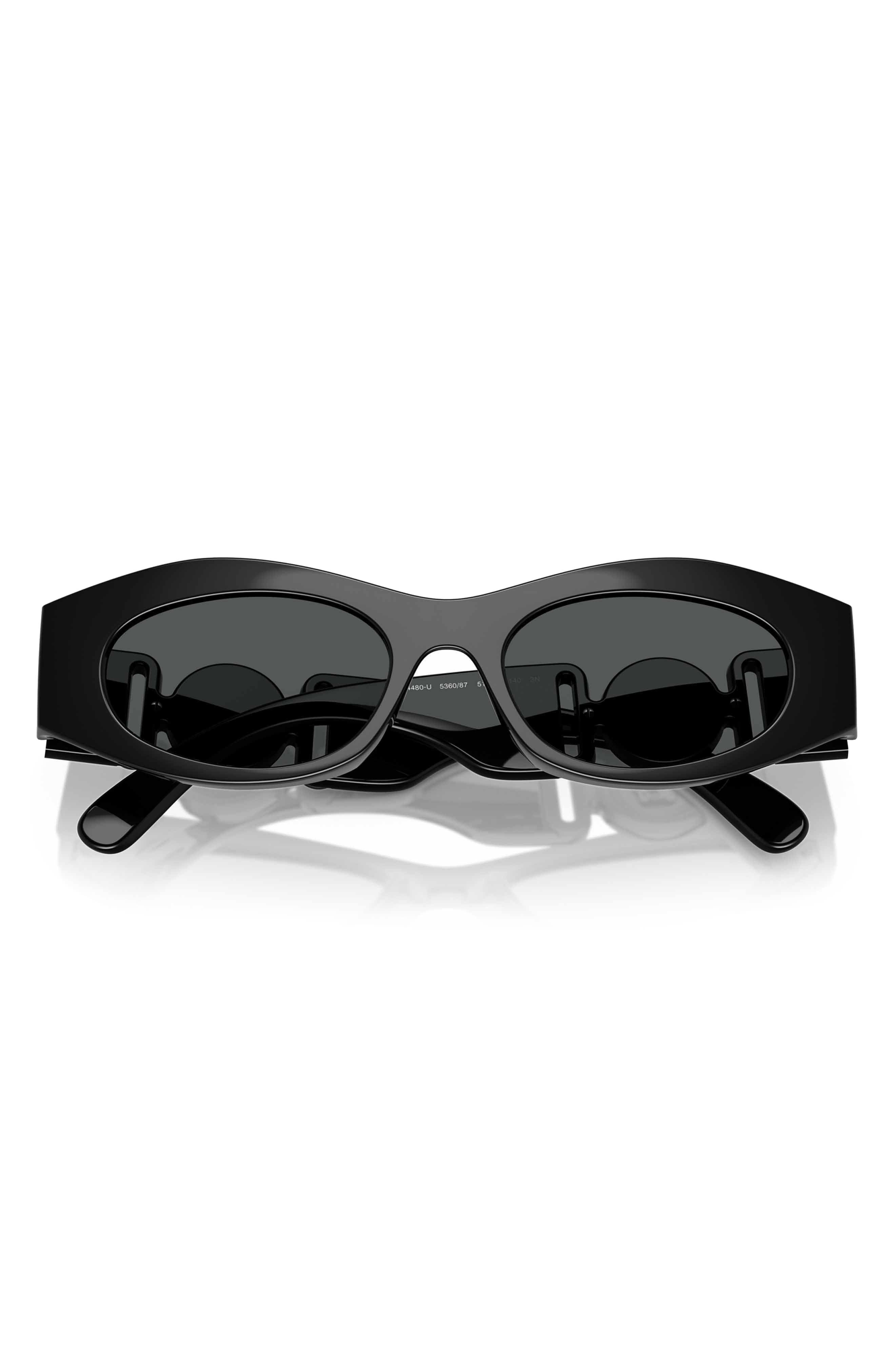 Versace 51mm Oval Sunglasses in Black at Nordstrom - 5