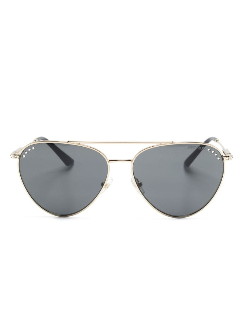 crystal-embellished pilot-frame sunglasses 1
