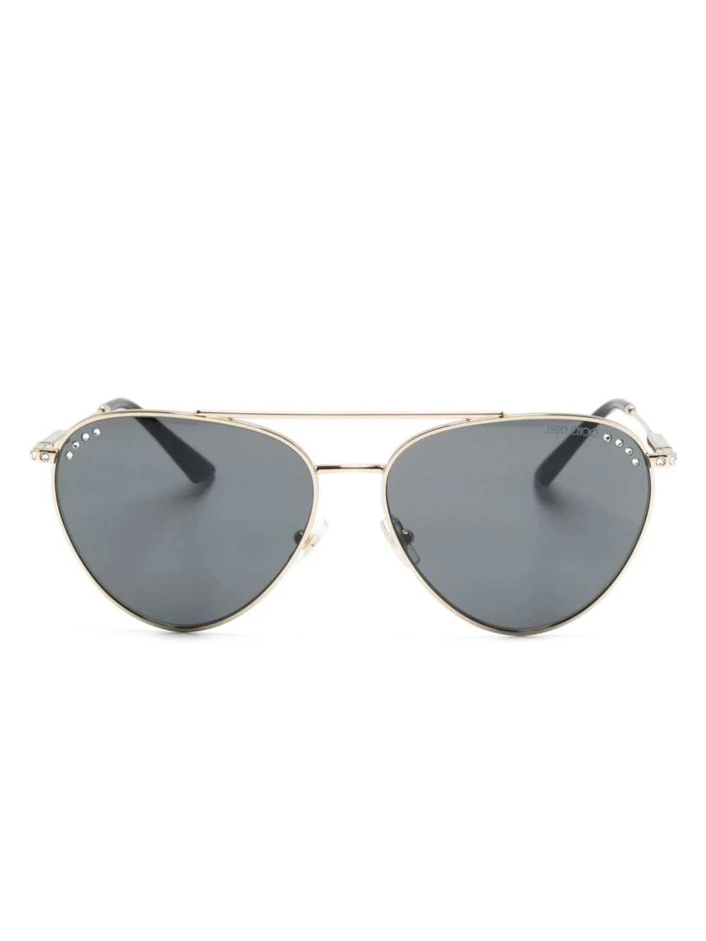 crystal-embellished pilot-frame sunglasses - 1