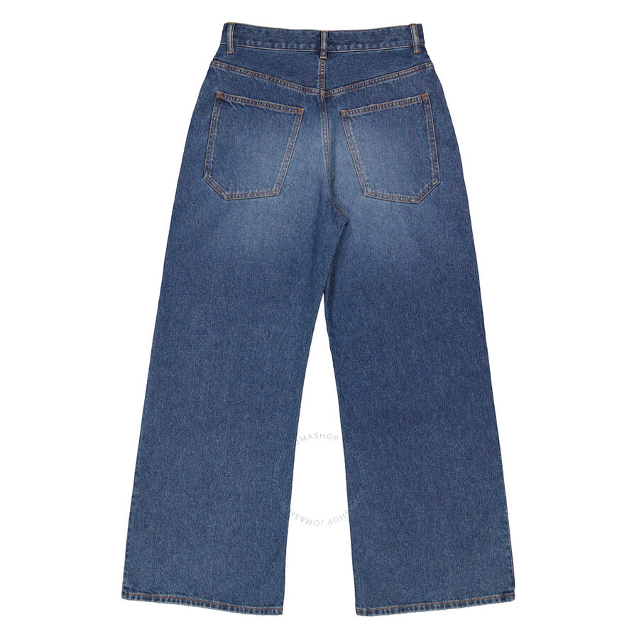 Chloe Ladies Dusky Blue Wide-Leg Denim Jeans - 2