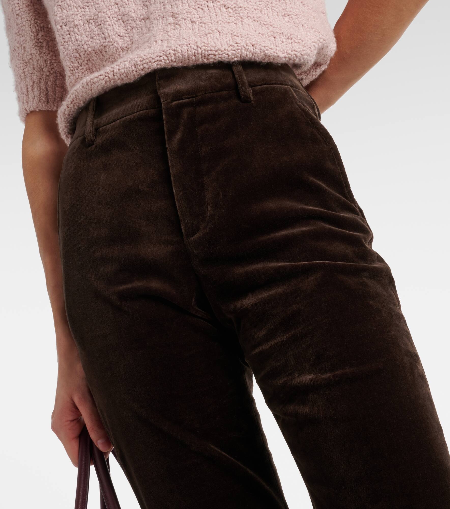 Gaby cotton velvet straight pants - 4