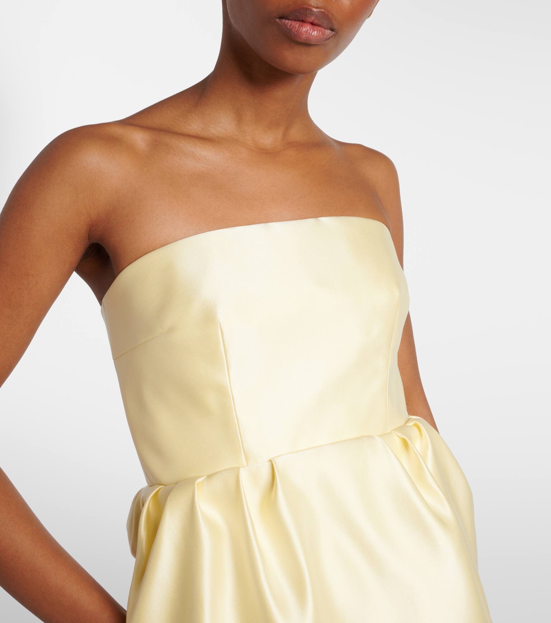 Strapless silk satin gown - 4
