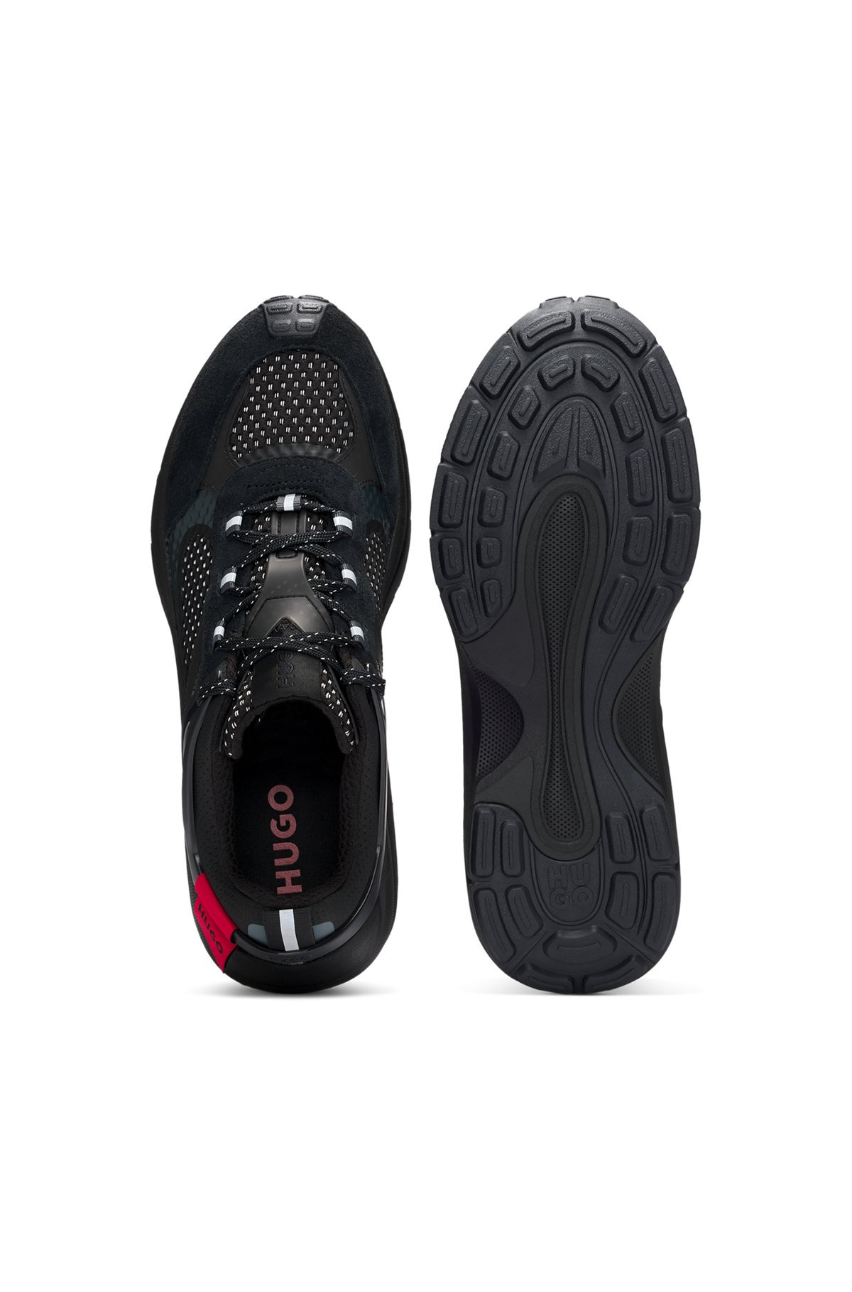 MIXED-MATERIAL TRAINERS WITH DECORATIVE REFLECTIVE EFFECTS - 4