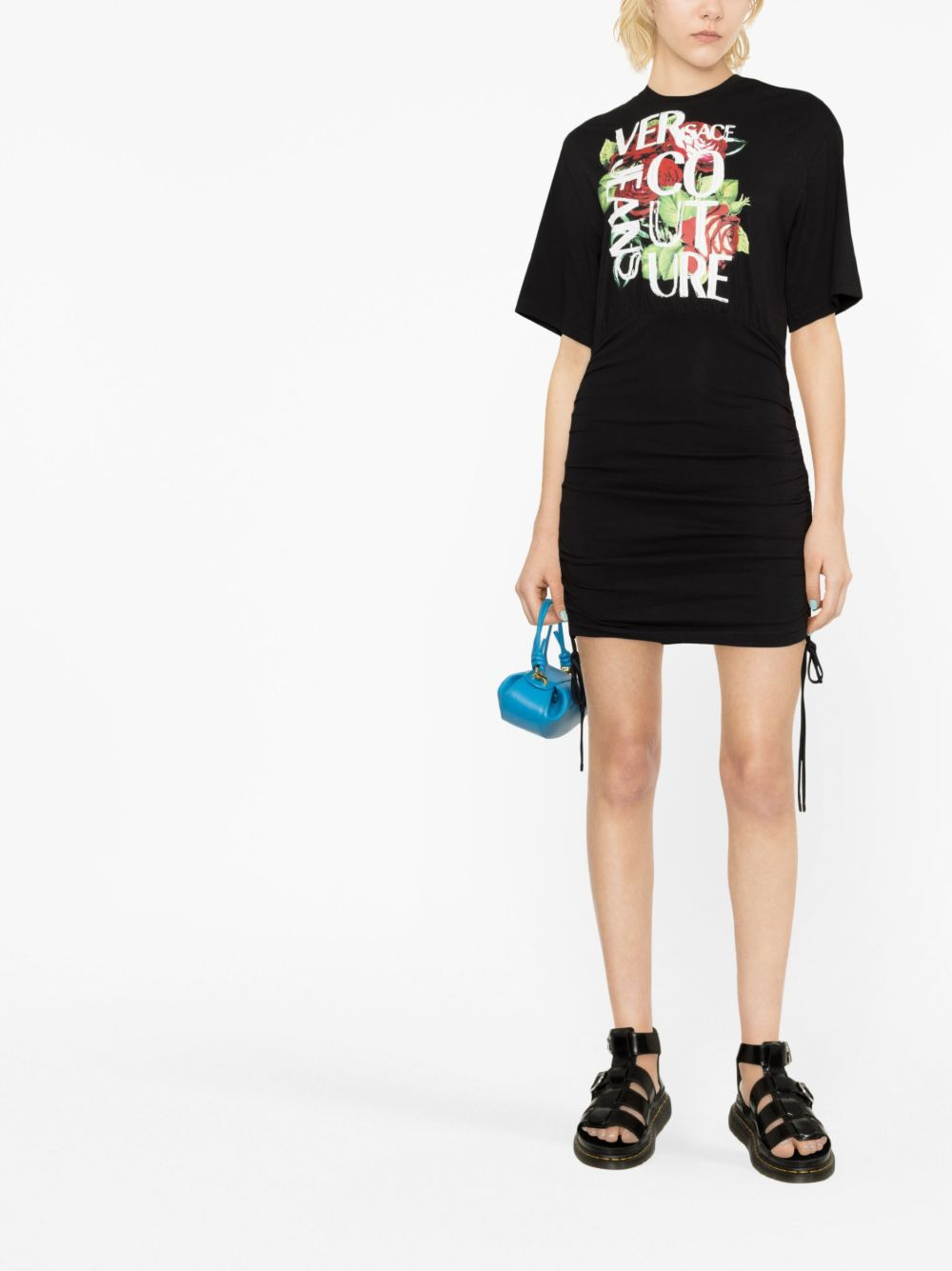 Roses logo-print T-shirt dress - 2