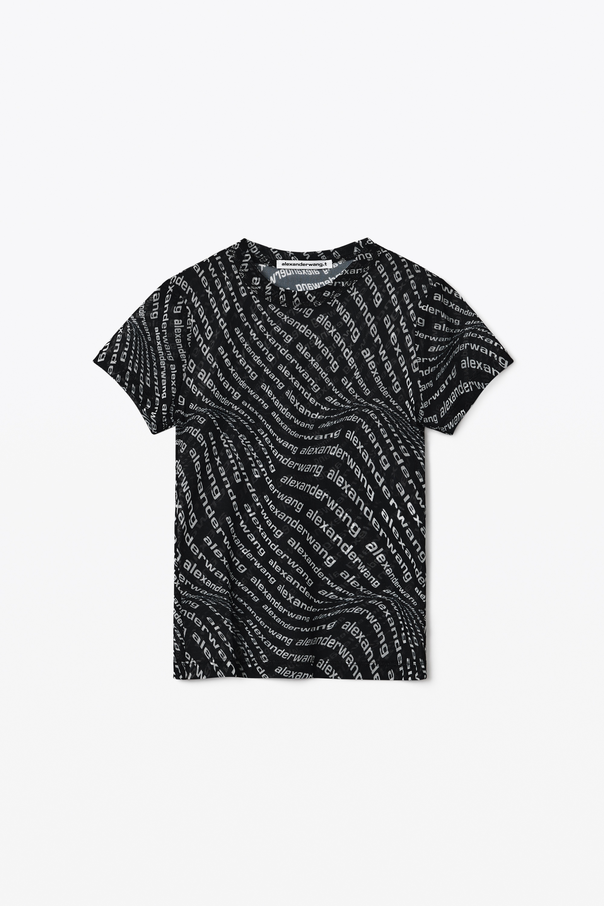 SHORT-SLEEVE TOP IN STRETCH LOGO MESH - 1