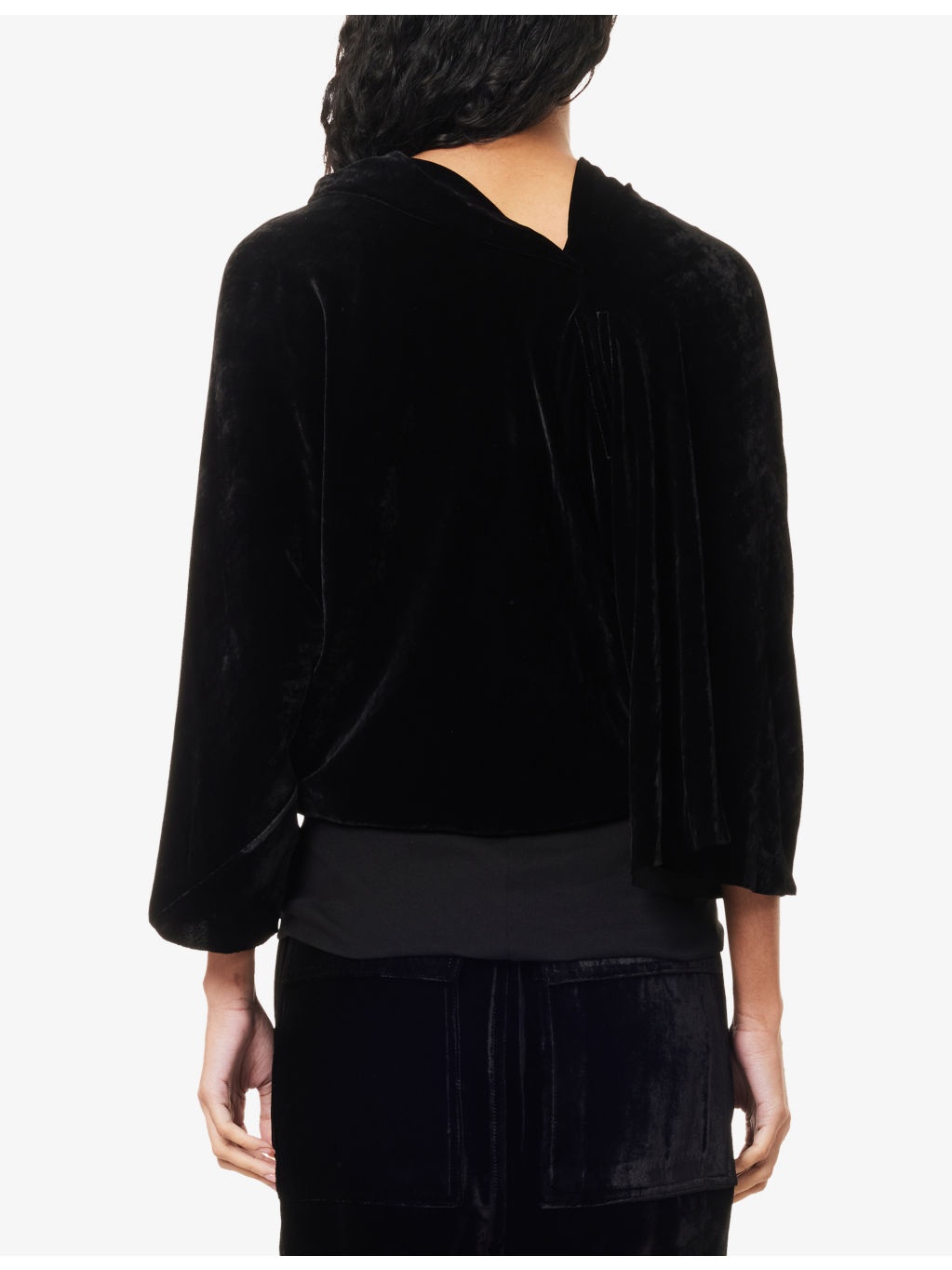 Cylinder Draped Woven Top - 4