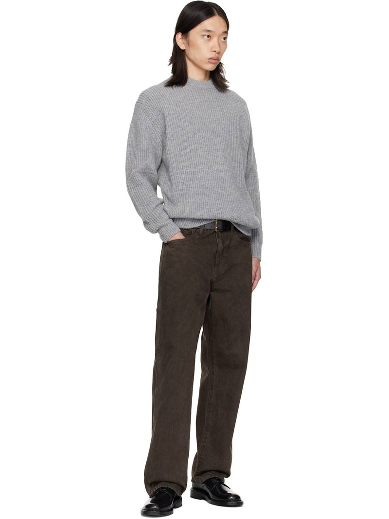 vowels Gray Baby Alpaca Knit Sweater outlook