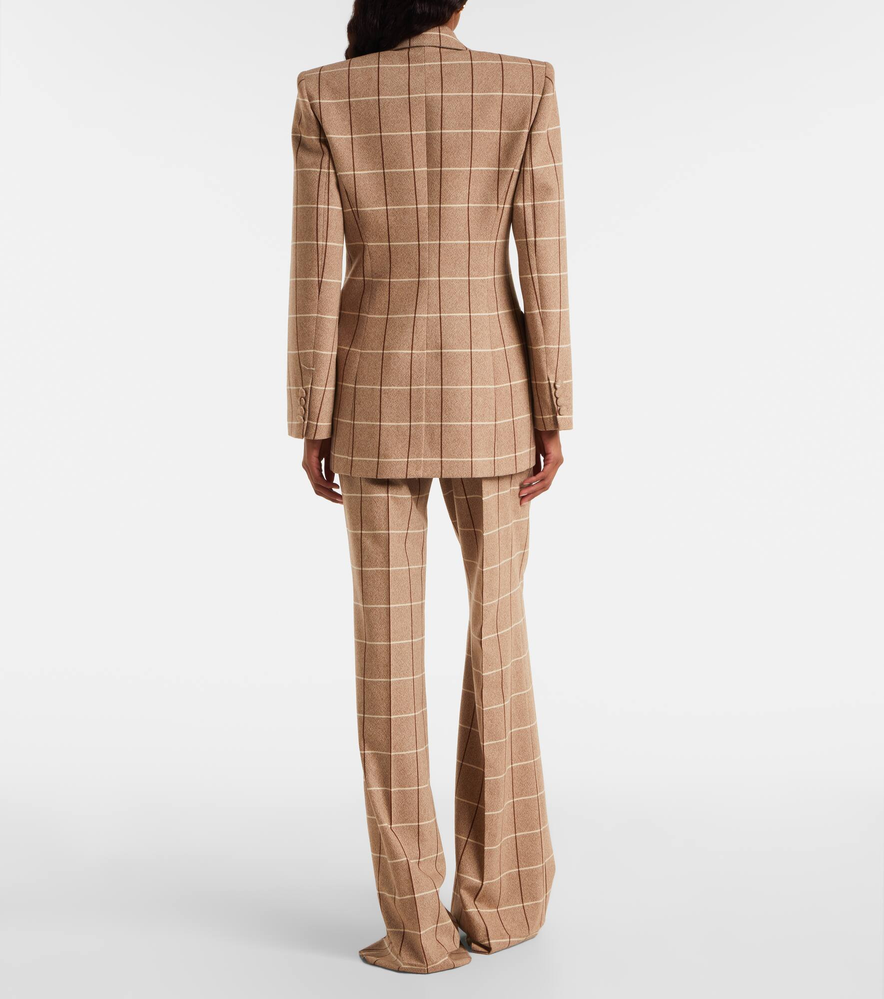 Checked double-breasted virgin wool blazer - 3