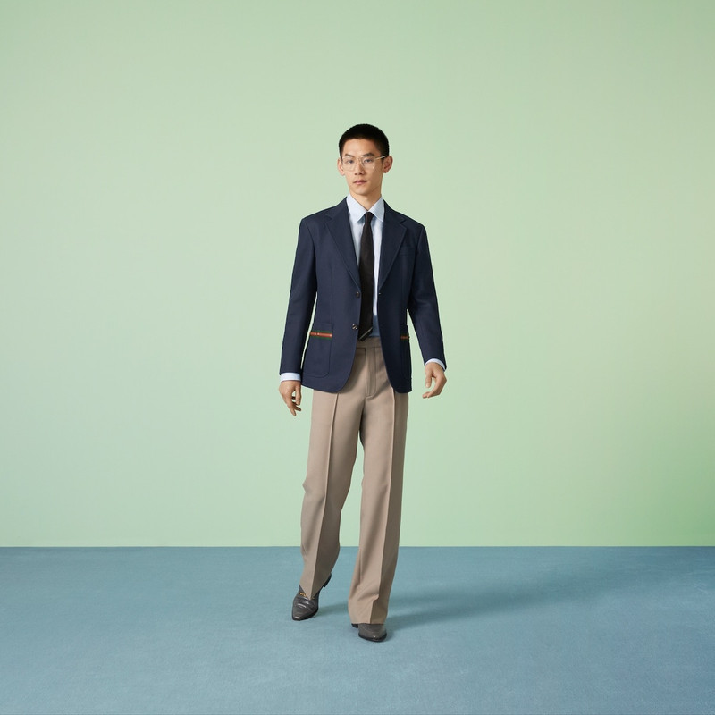 GUCCI Cotton formal jacket with Web detail outlook