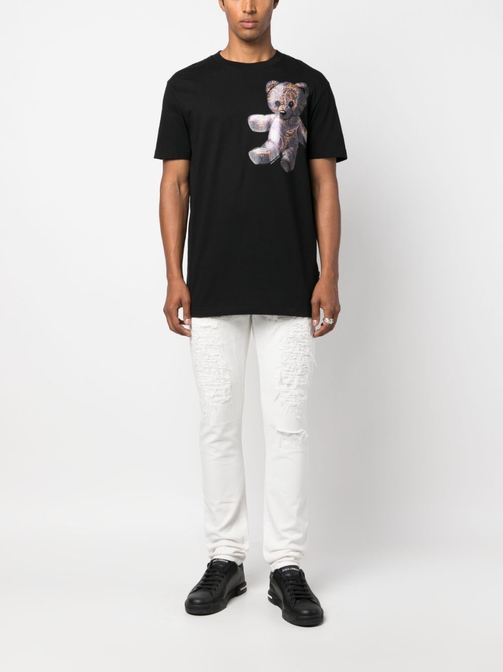 logo-plaque slim-cut trousers - 2