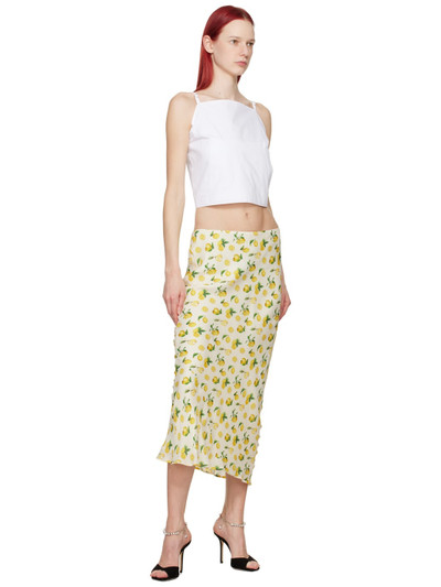Sportmax Off-White & Yellow Gerard Midi Skirt outlook