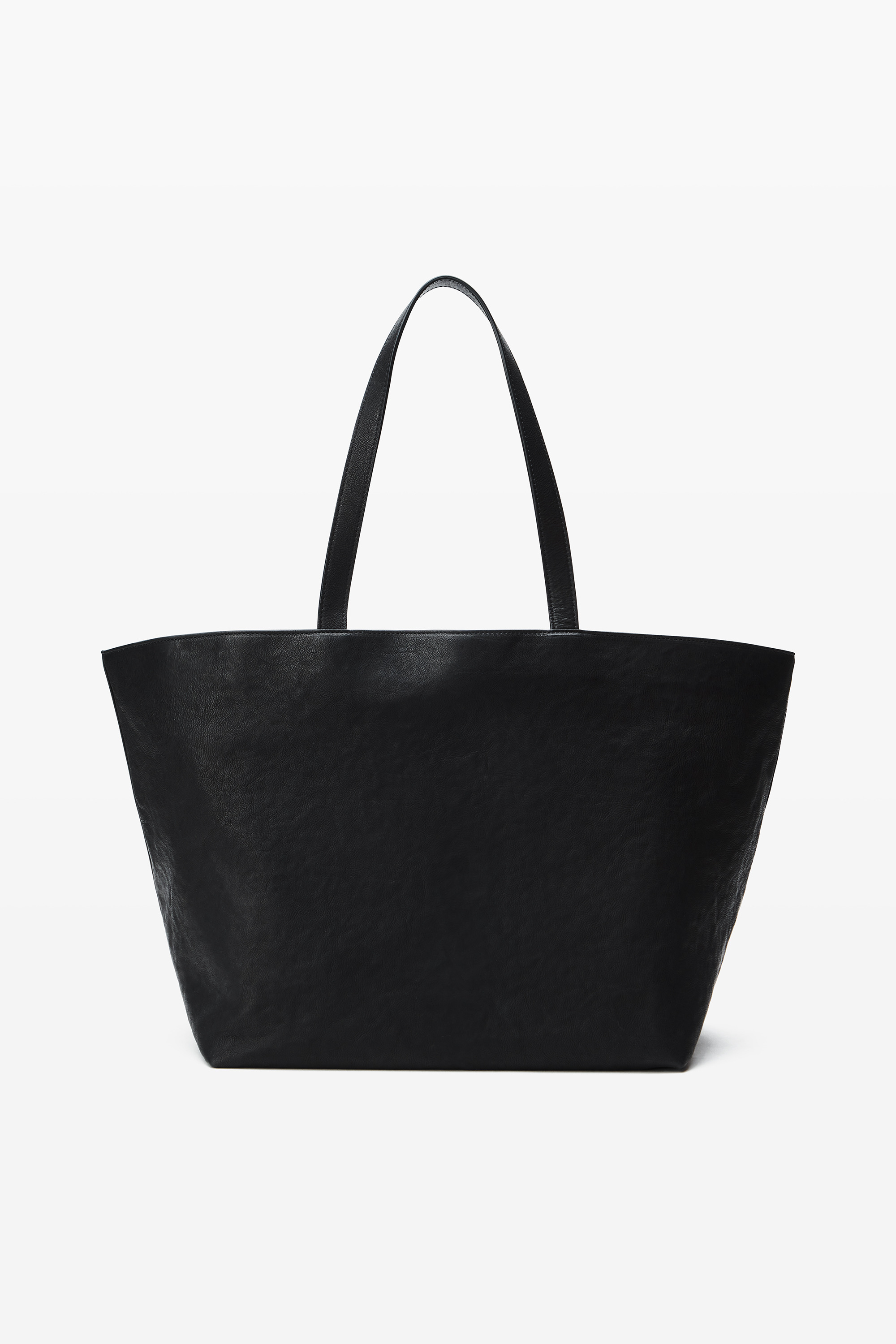 Black Leather Punch Tote - 6
