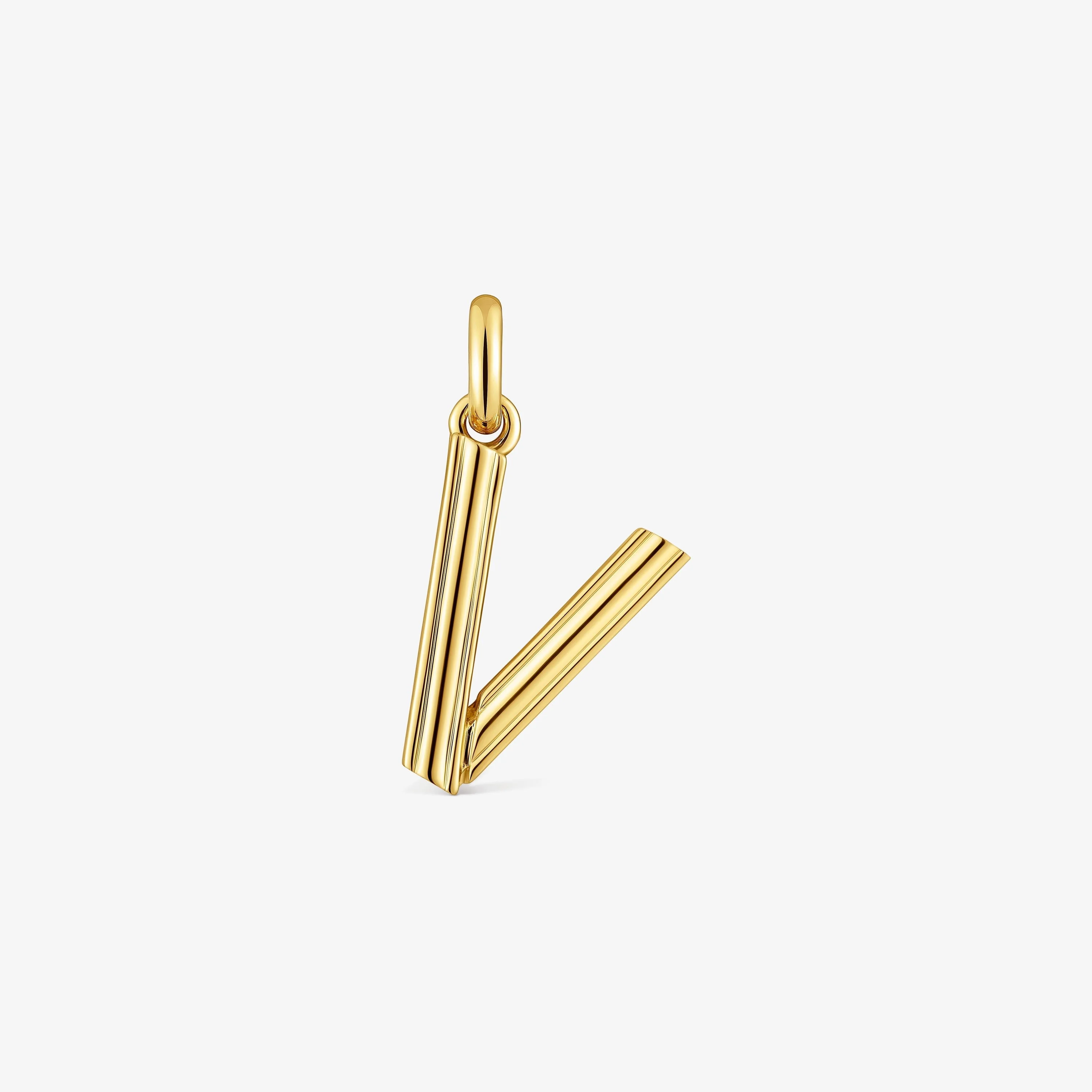 Medium 18K gold vermeil letter V Pendant TOUS Alphabet - 1