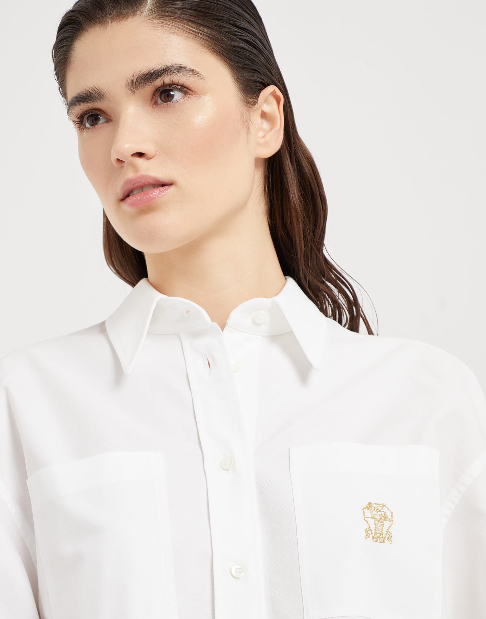 Cotton Oxford shirt with logo - 3
