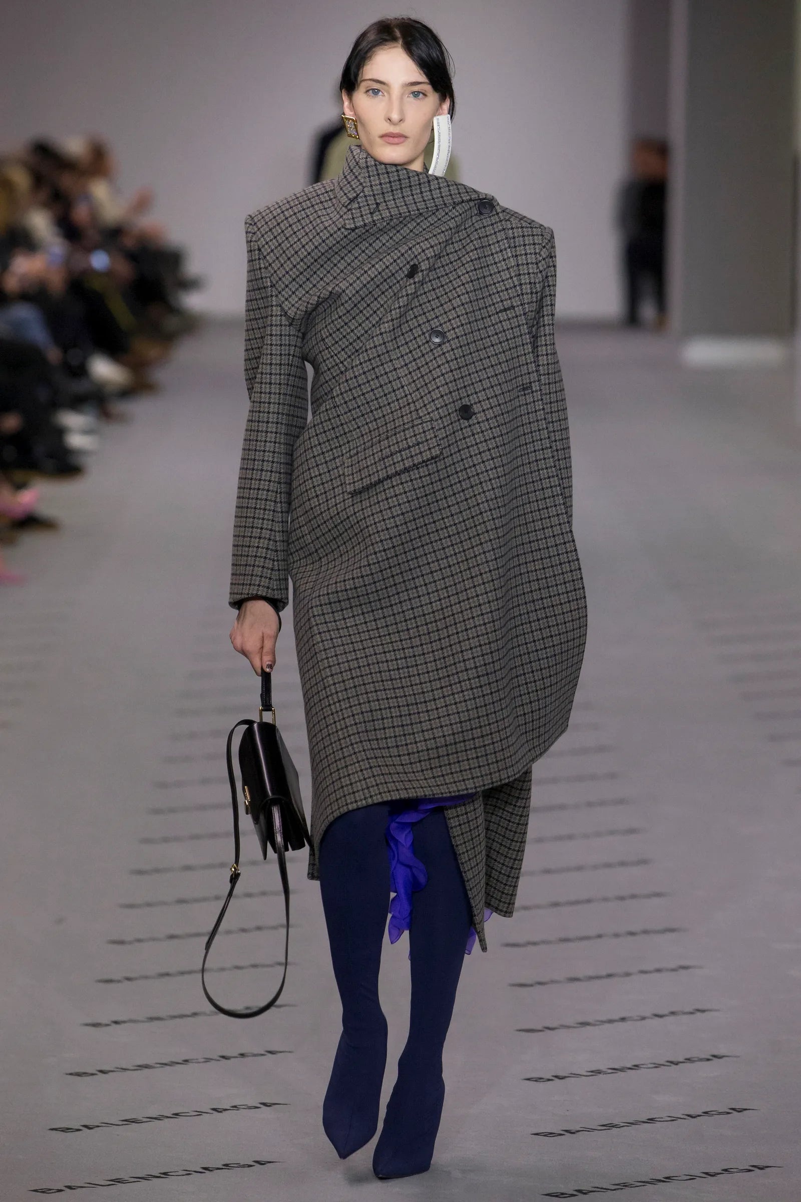 Balenciaga fall 2017 ultra violet belted silk-mousseline dress OS - 5