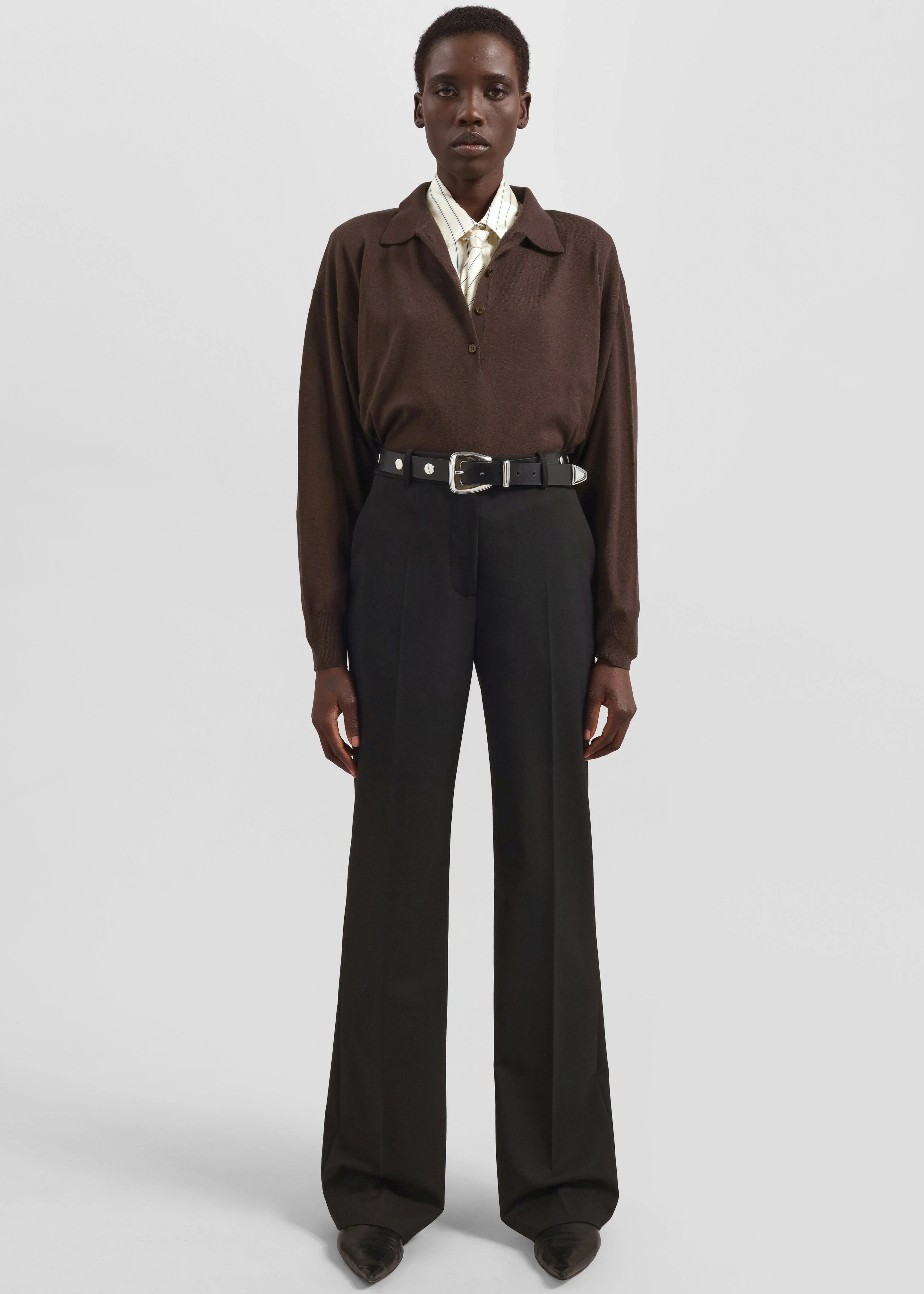 Lenora Straight Trousers - Black - 1