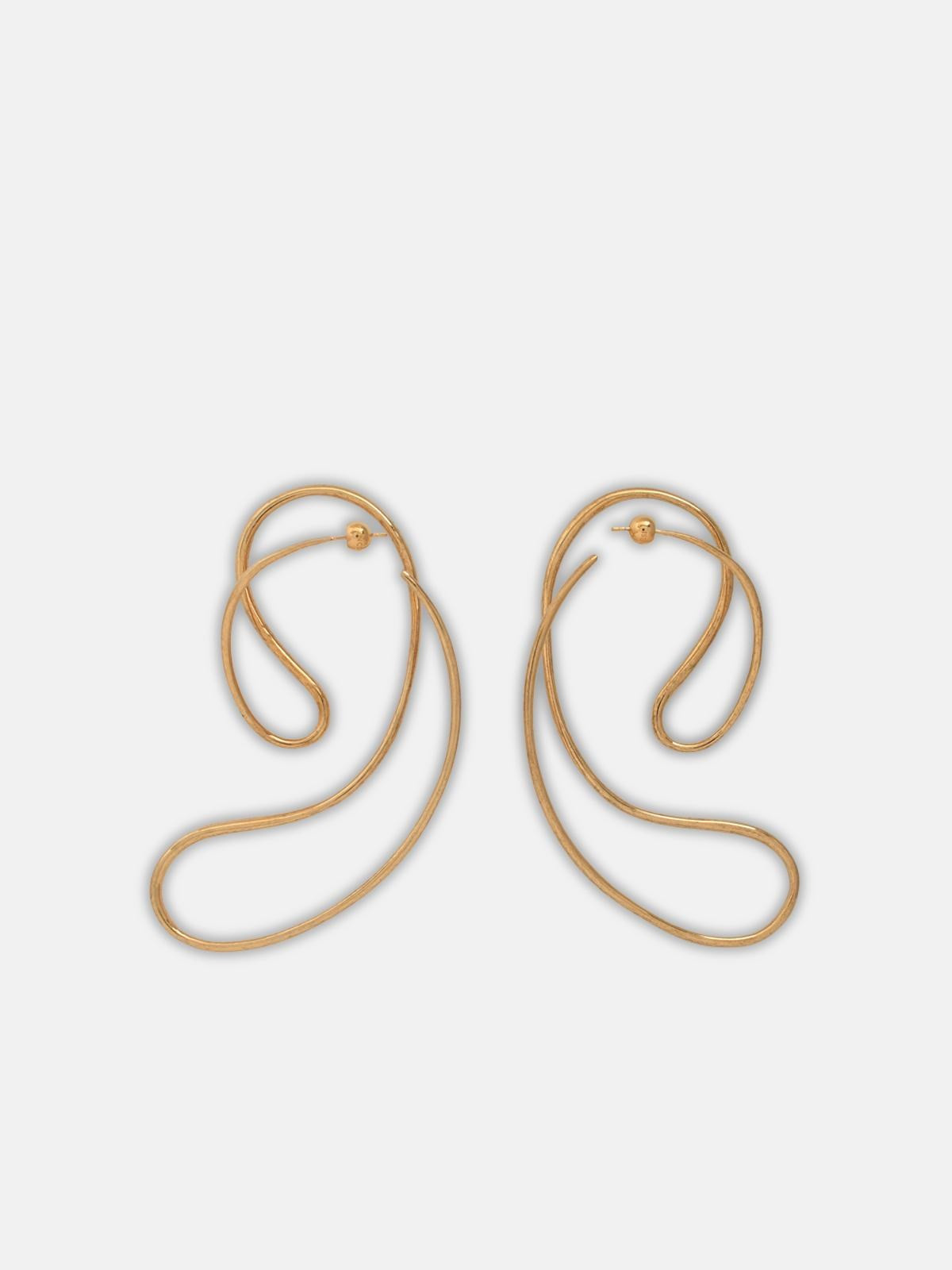 GOLD 'P CONTINUA LARGE' EARRINGS - 3