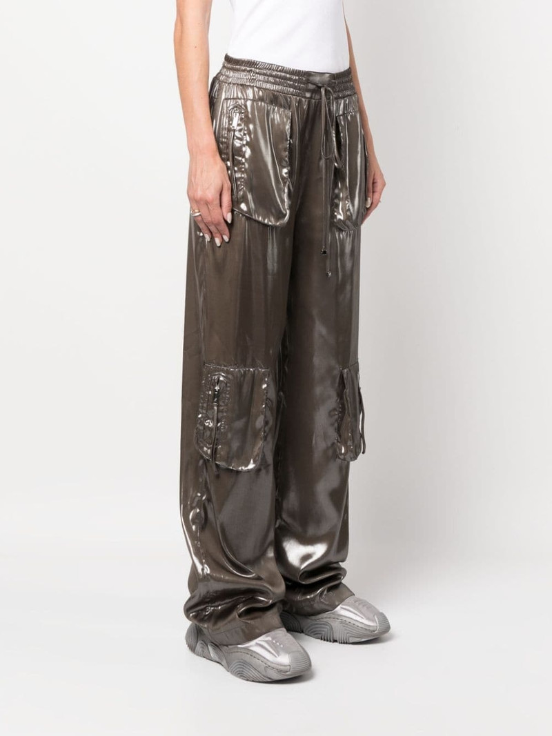 high-waisted high-shine trousers 3