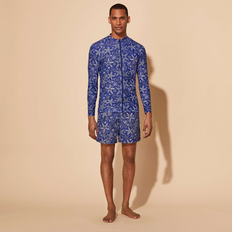 Vilebrequin Men Zipper Long Sleeves UV Protection Rashguard Starlettes Bicolores outlook